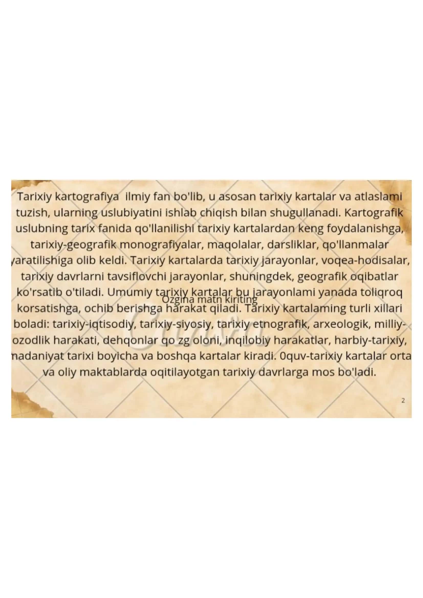 Tarixiy kartografiya 2