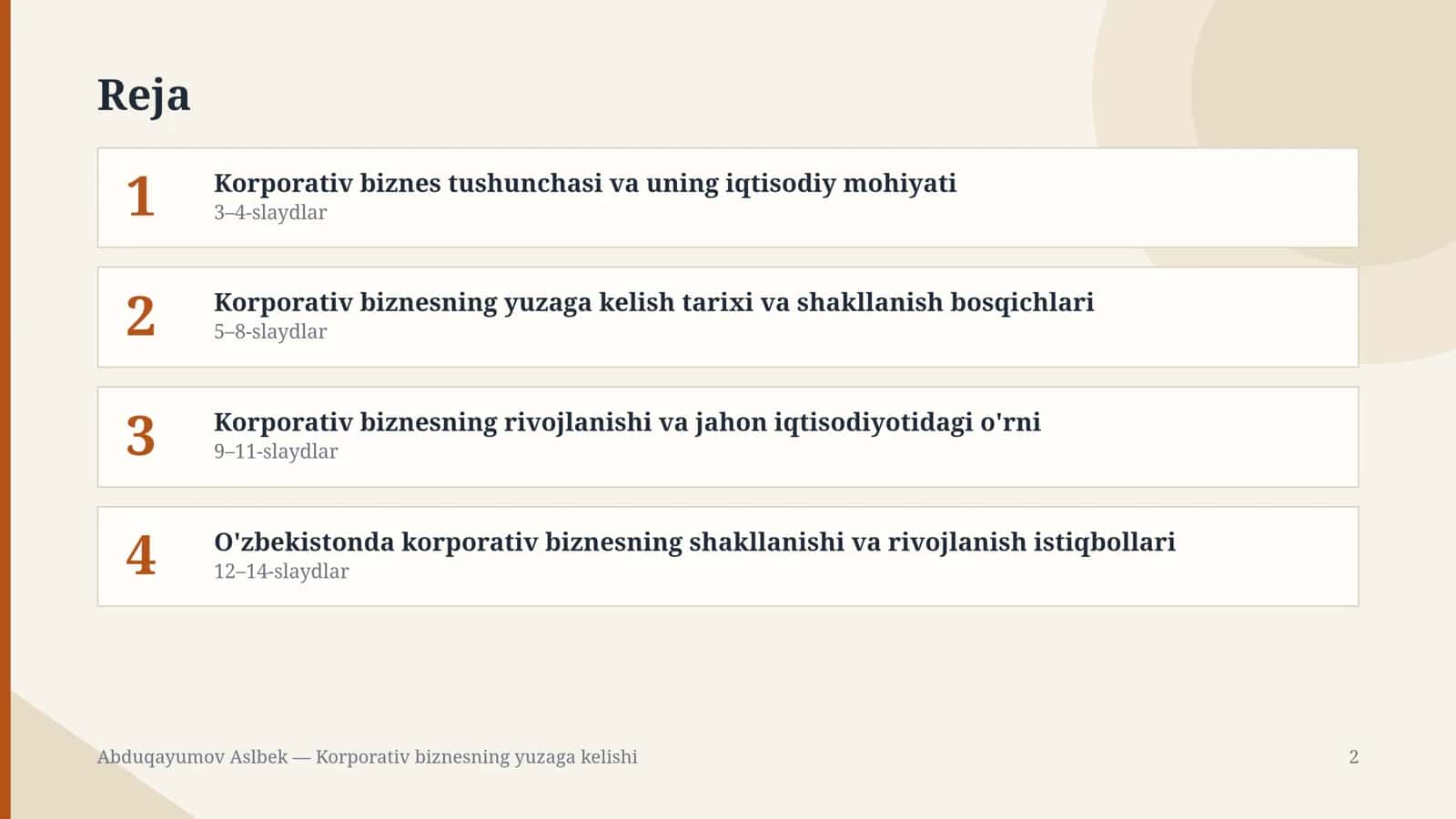 Korporativ biznesning yuzaga kelishi 2