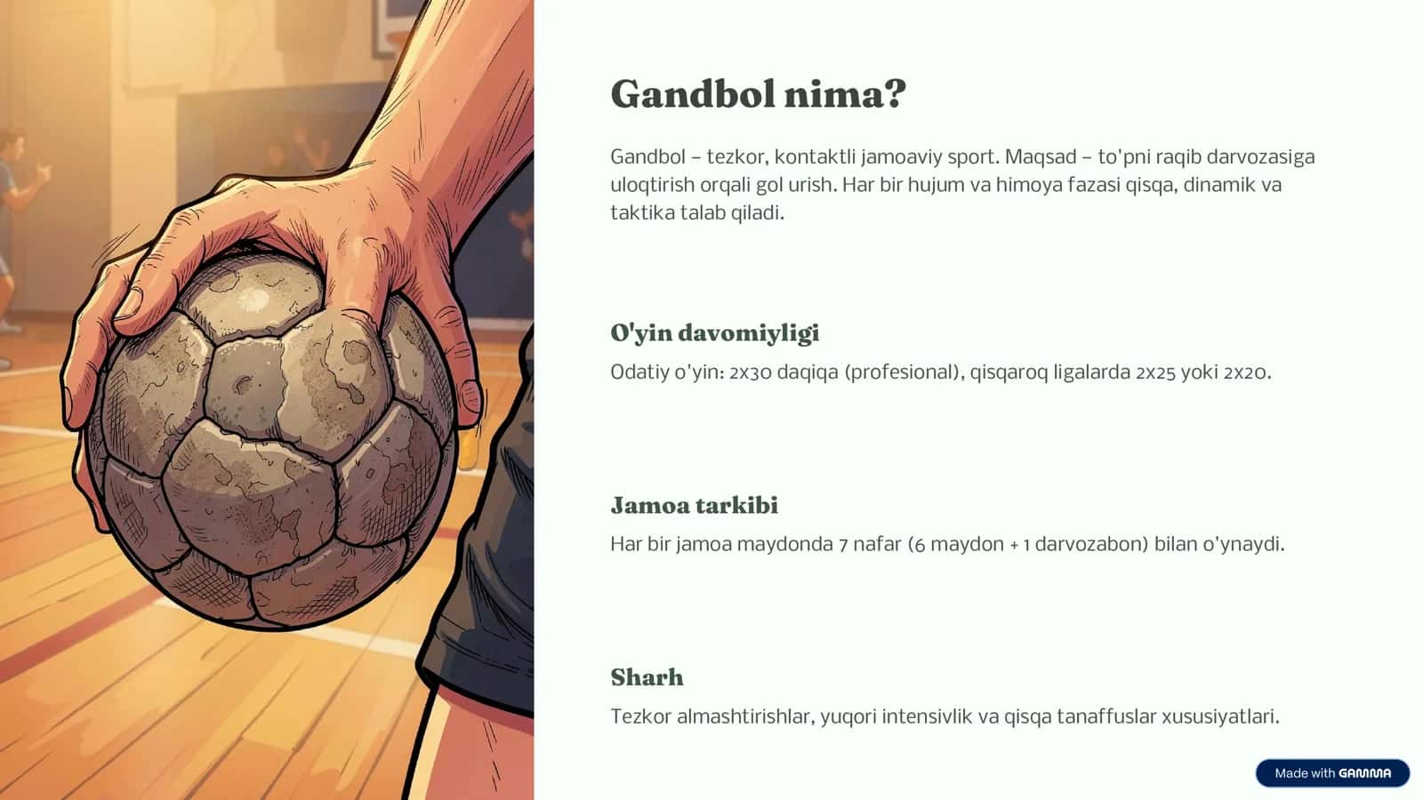 gandbol o'yin qoidalari 2