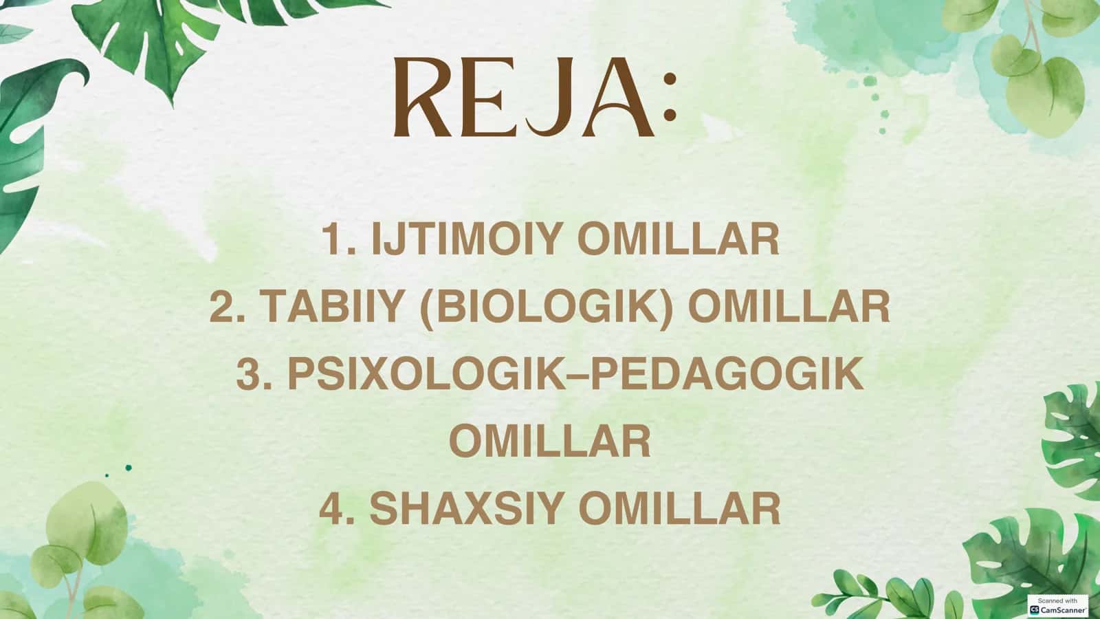 TARBIYAGA TA’SIR ETUVCHI OMILLAR 2