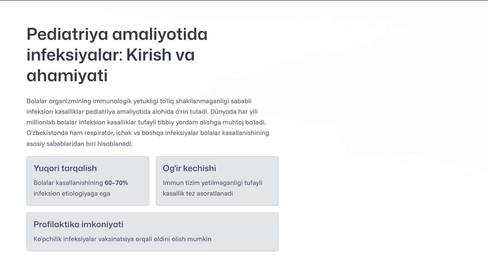 Mikrobiologiya. Pediatriya amaliyotida ko'p uchraydigan infeksiyalar qo'zg'atuvchilari: Patogenez va laboratoriya tashxisi 2