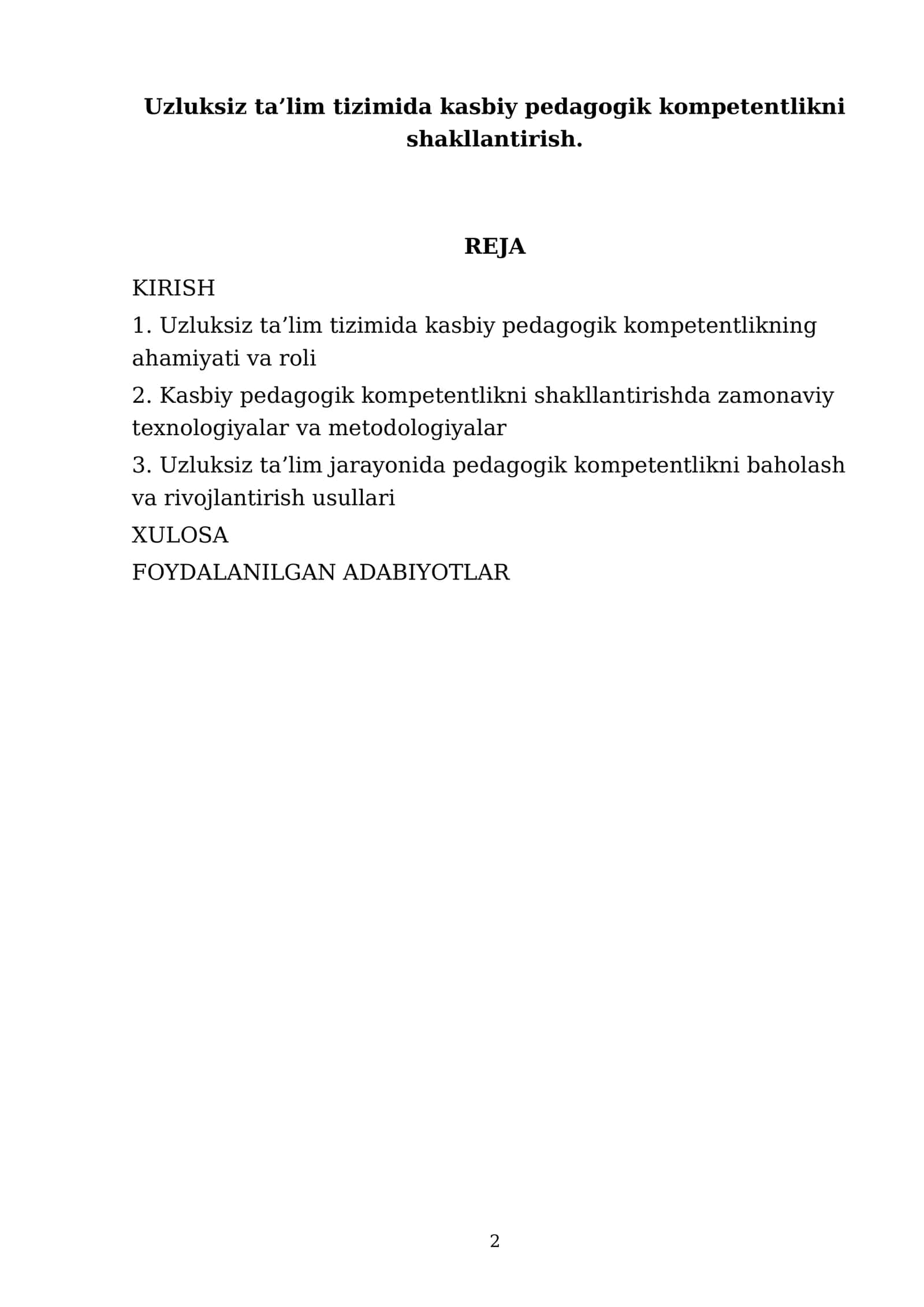 Uzluksiz ta’lim tizimida kasbiy pedagogik kompetentlikni shakllantirish 2