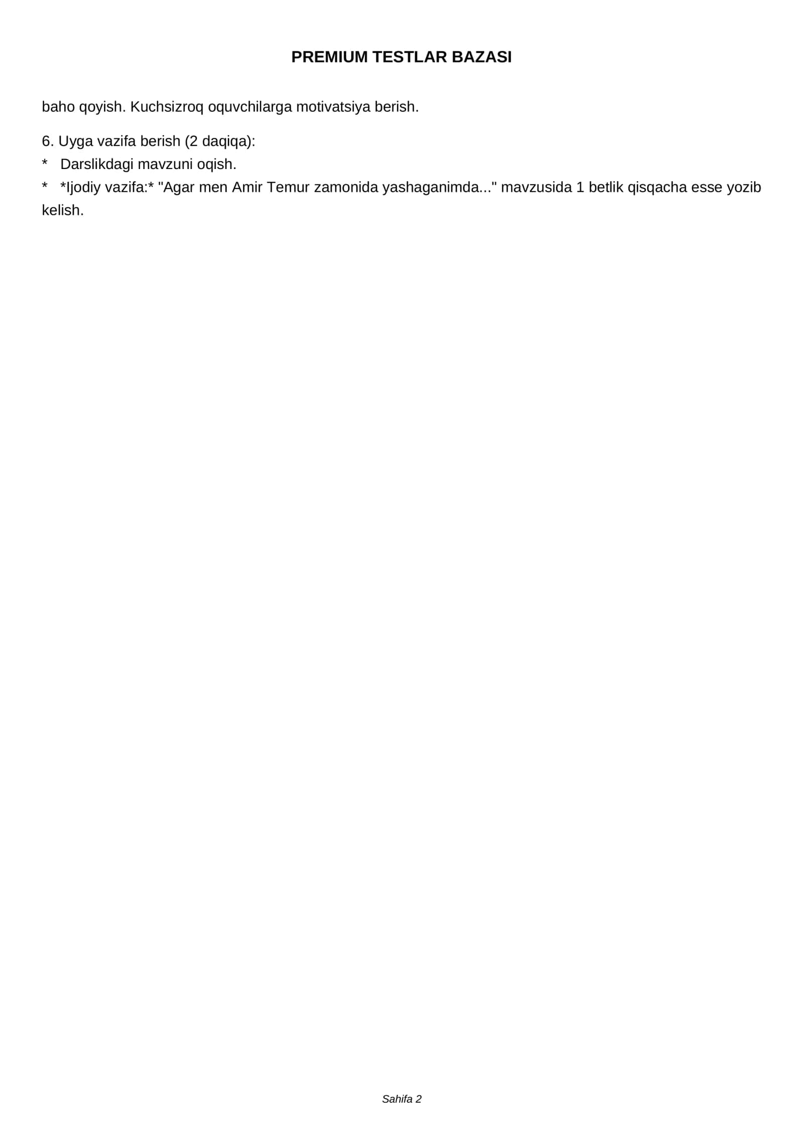 OQITUVCHILAR UCHUN DARS ISHLANMALARI (Konspektlar) 2