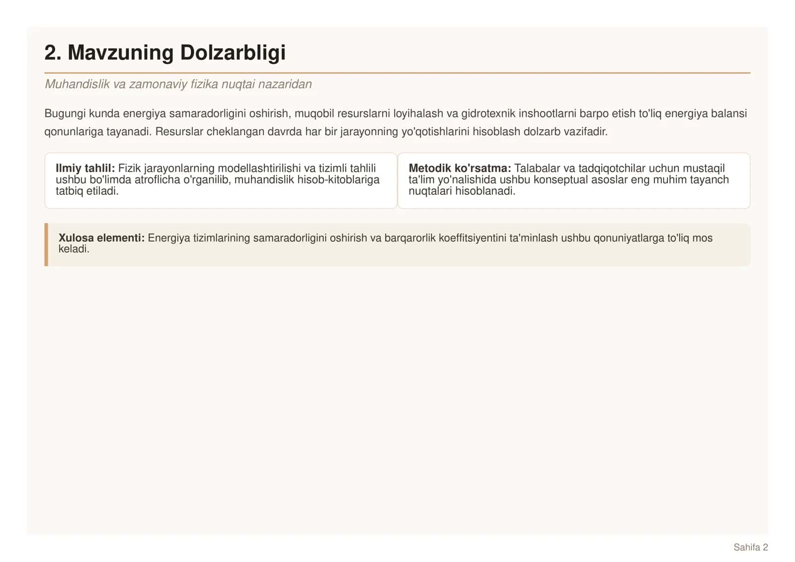 Energiyaning saqlanish qonuni 2
