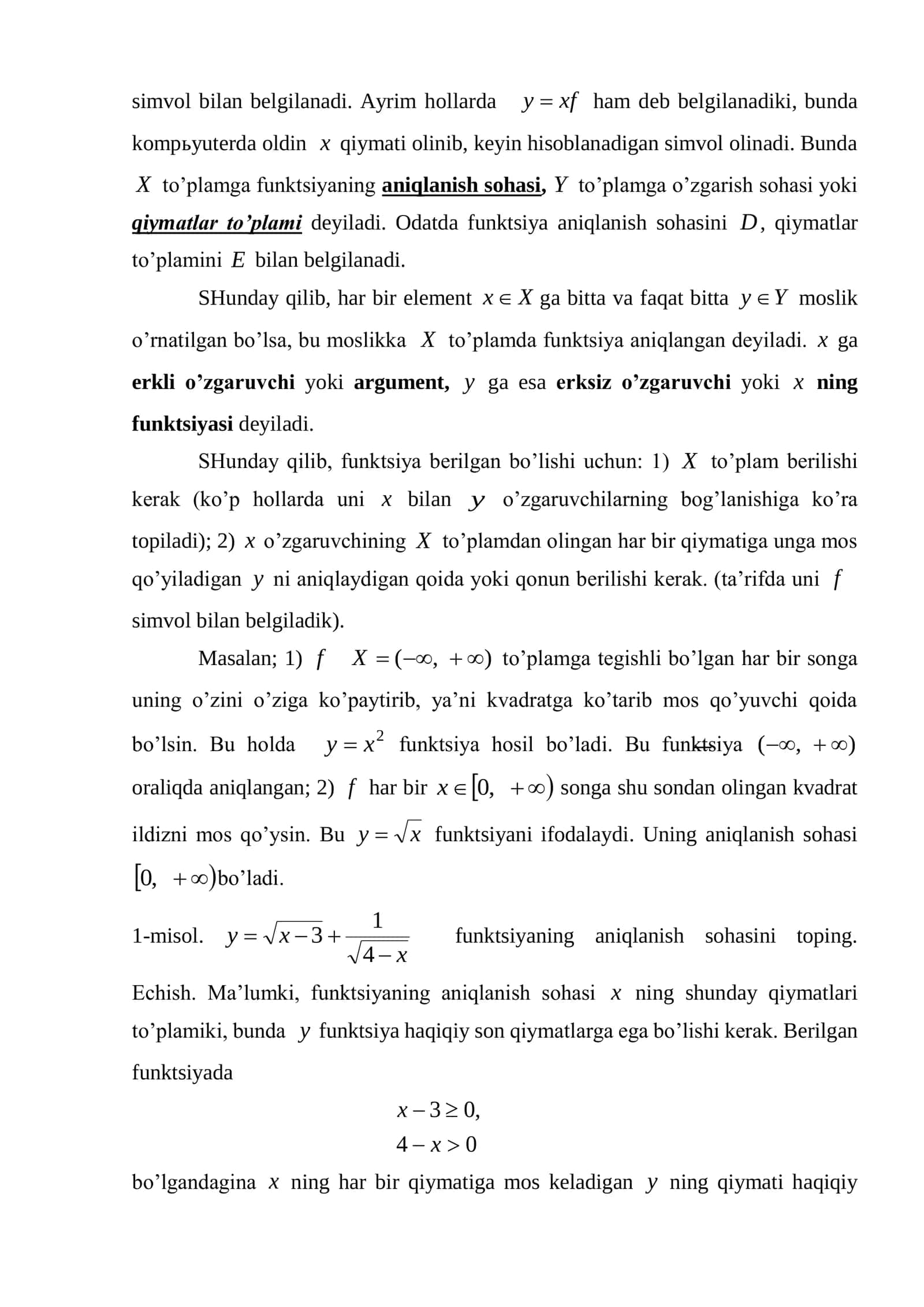 Funktsiya haqida asosiy tushunchalar 2