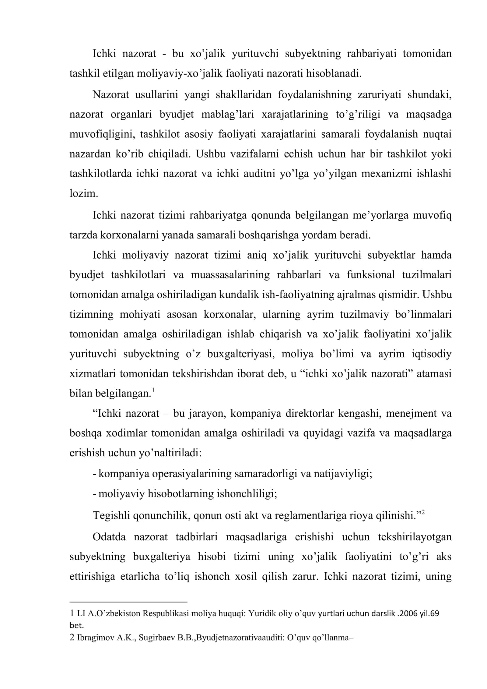 Korxonalarda ichki moliyaviy nazoratni tashkil etish 2