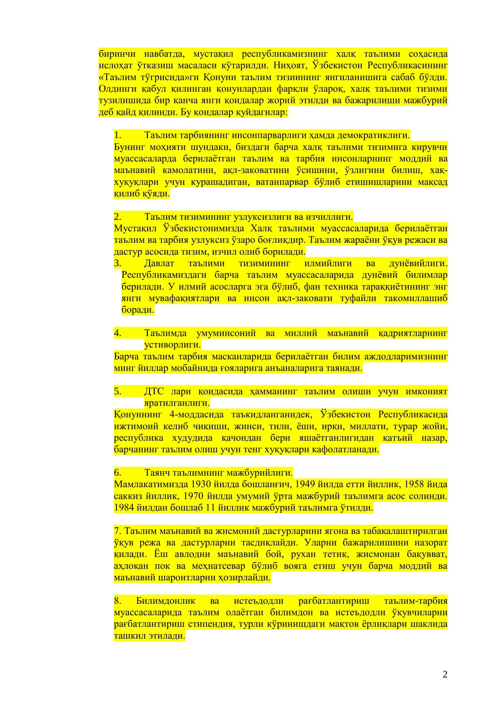 O‘zbekiston Respublikasi uzluksiz ta‘lim tizimining shaxs kamolotidagi roli 2