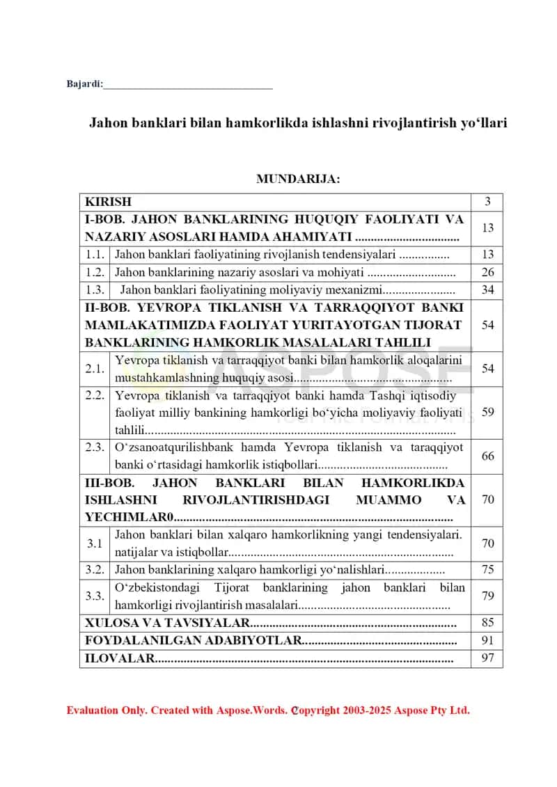 Jahon banklari bilan hamkorlikda ishlashni rivojlantirish yo‘llari 2