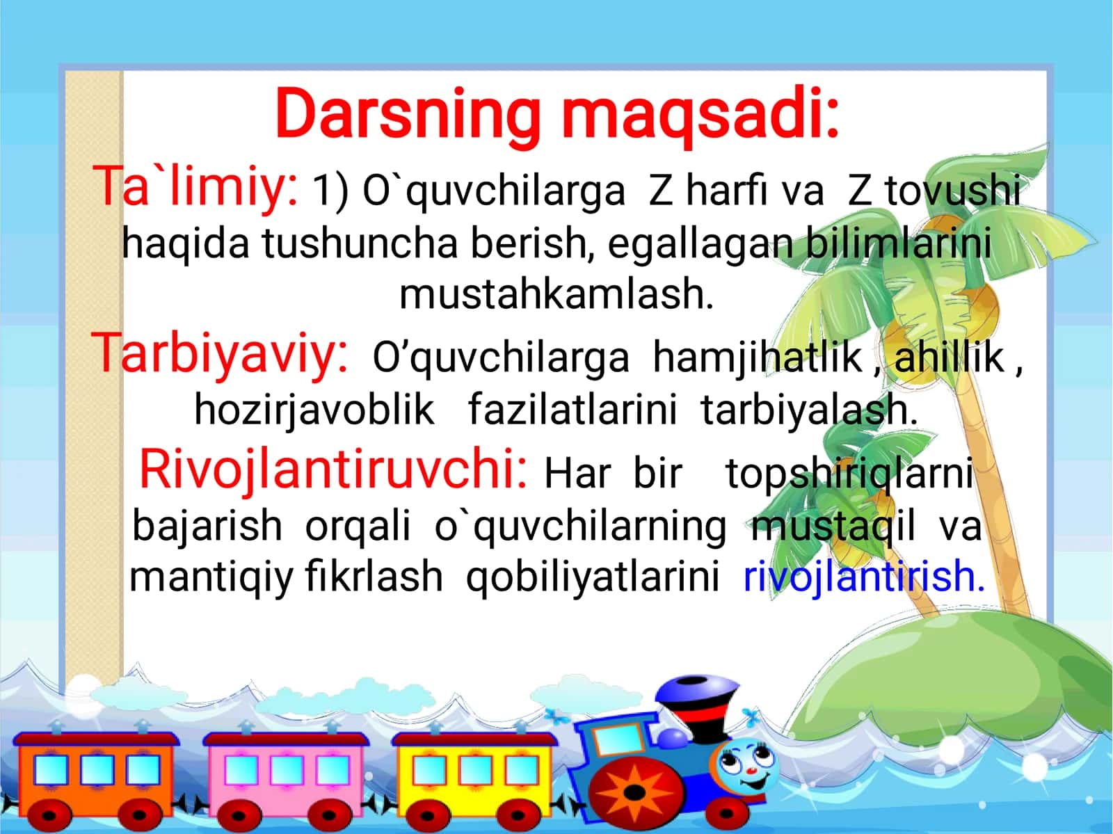 Darsning maqsadi 2