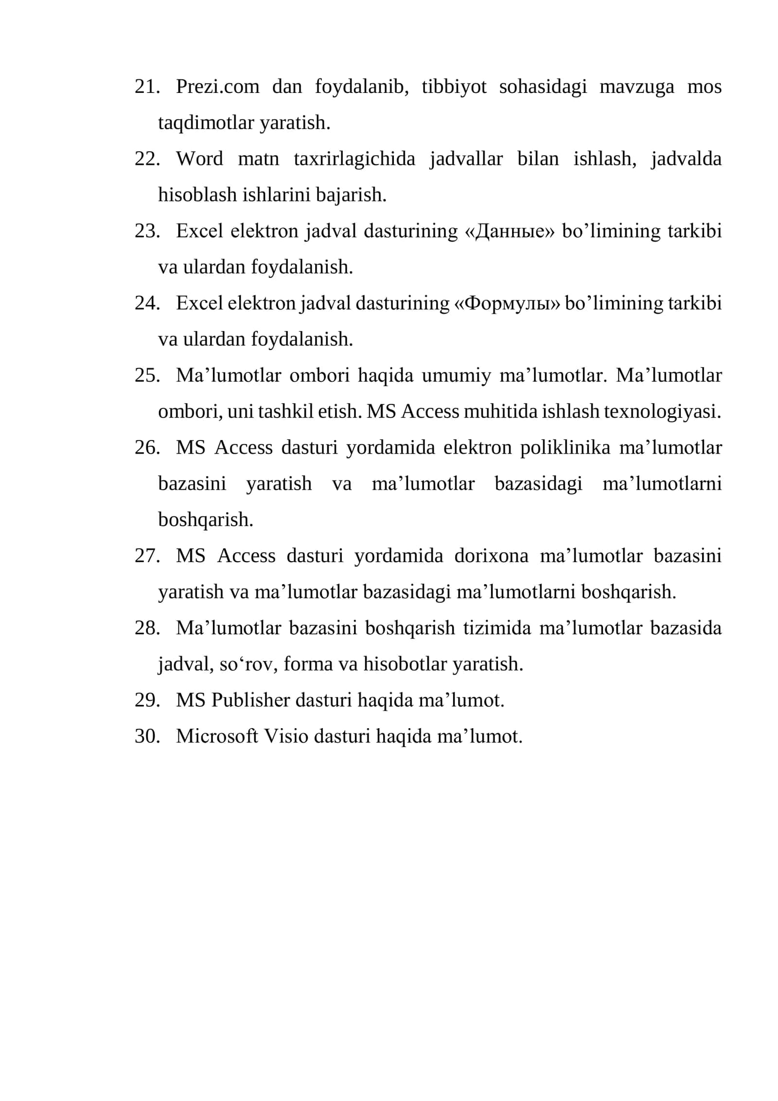 Kompyuter grafikasi. Grafik dasturlarning tibbiyotda qo’llanilishi. Office dasturlari 2