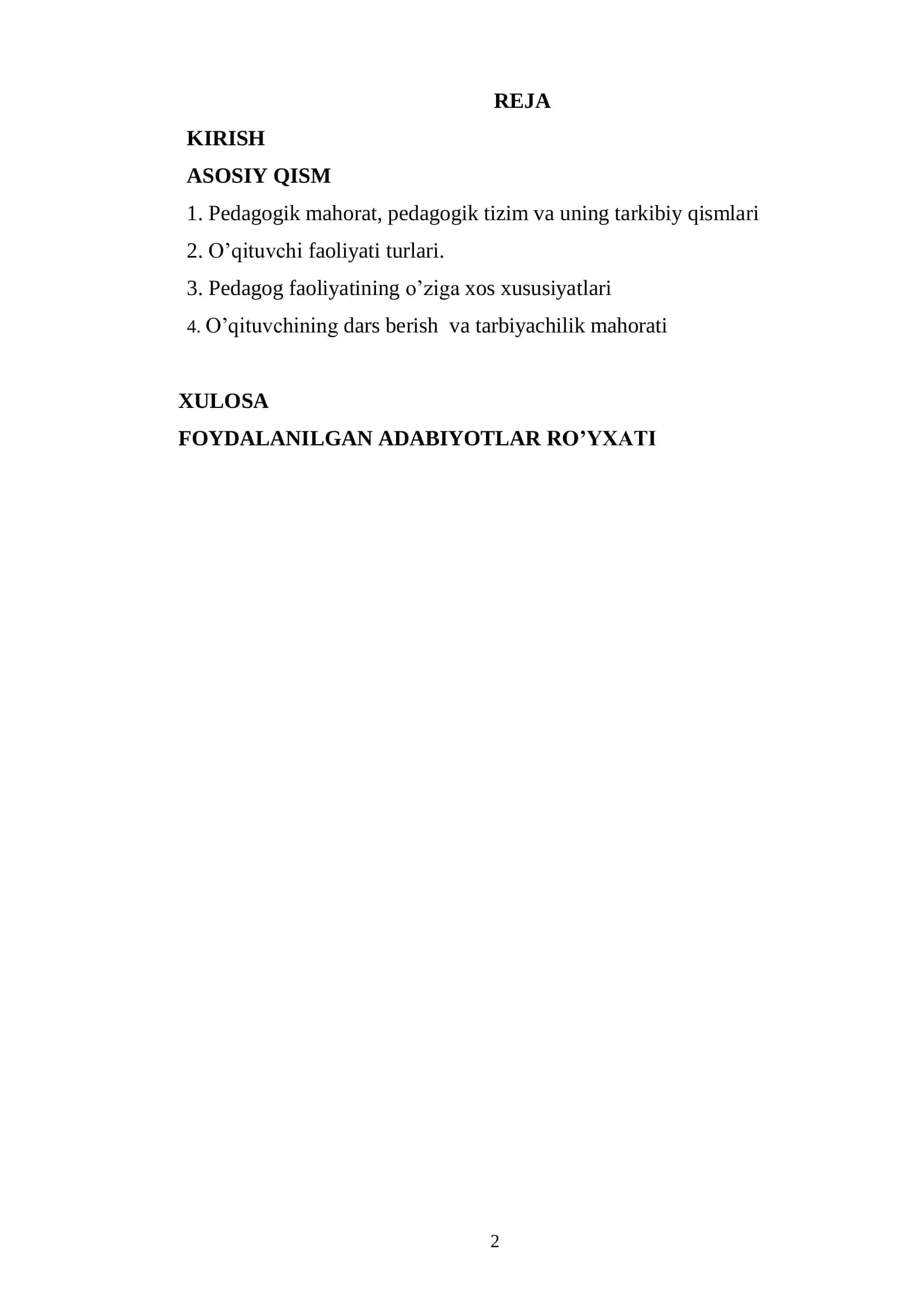Umumiy Pedagogika Nazariyasi va Amaliyoti 2