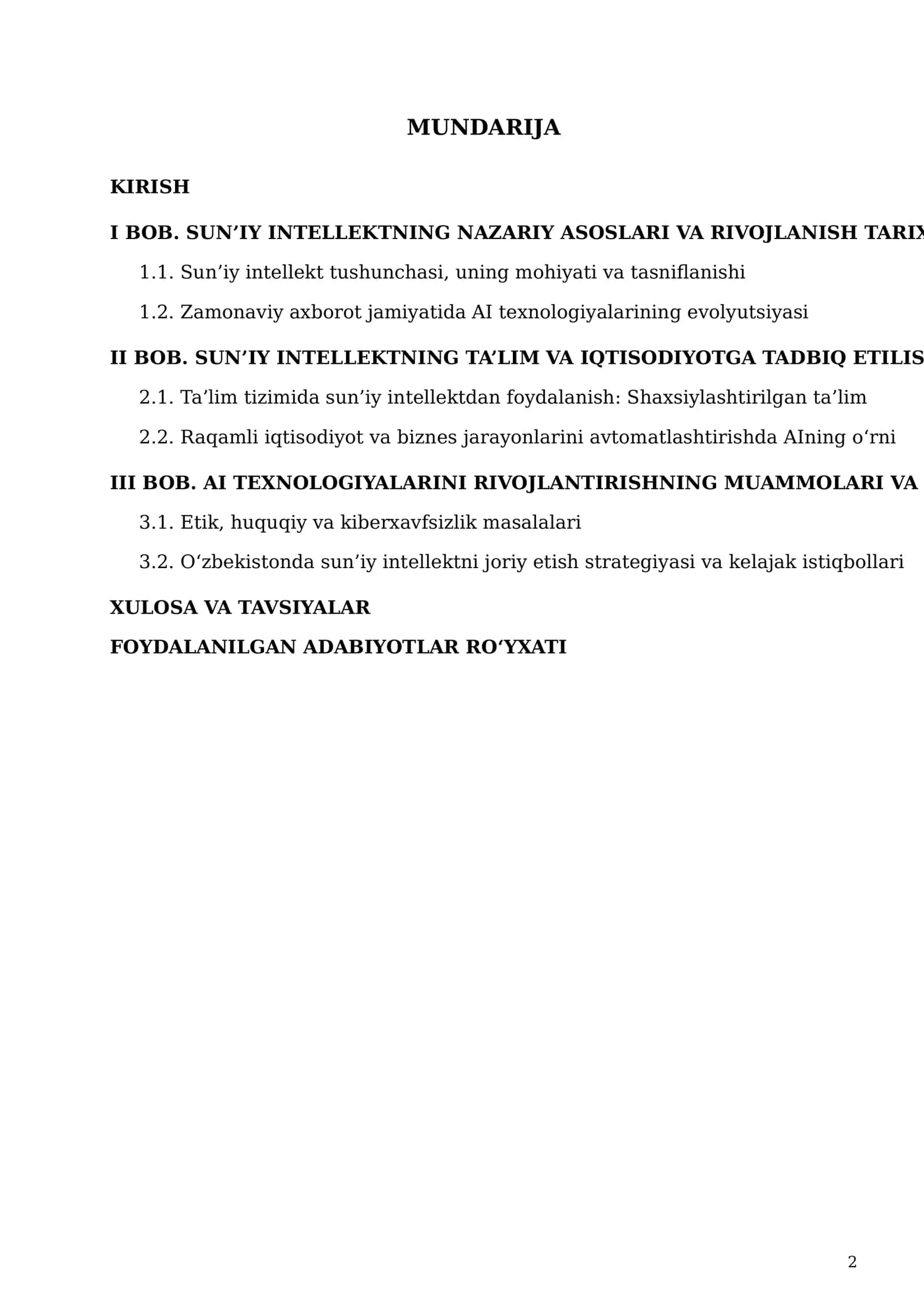 SUN’IY INTELLEKT TEXNOLOGIYALARINING ZAMONAVIY TA’LIM VA IQTISODIYOTDAGI OʻRNI HAMDA RIVOJLANISH ISTIQBOLLARI 2