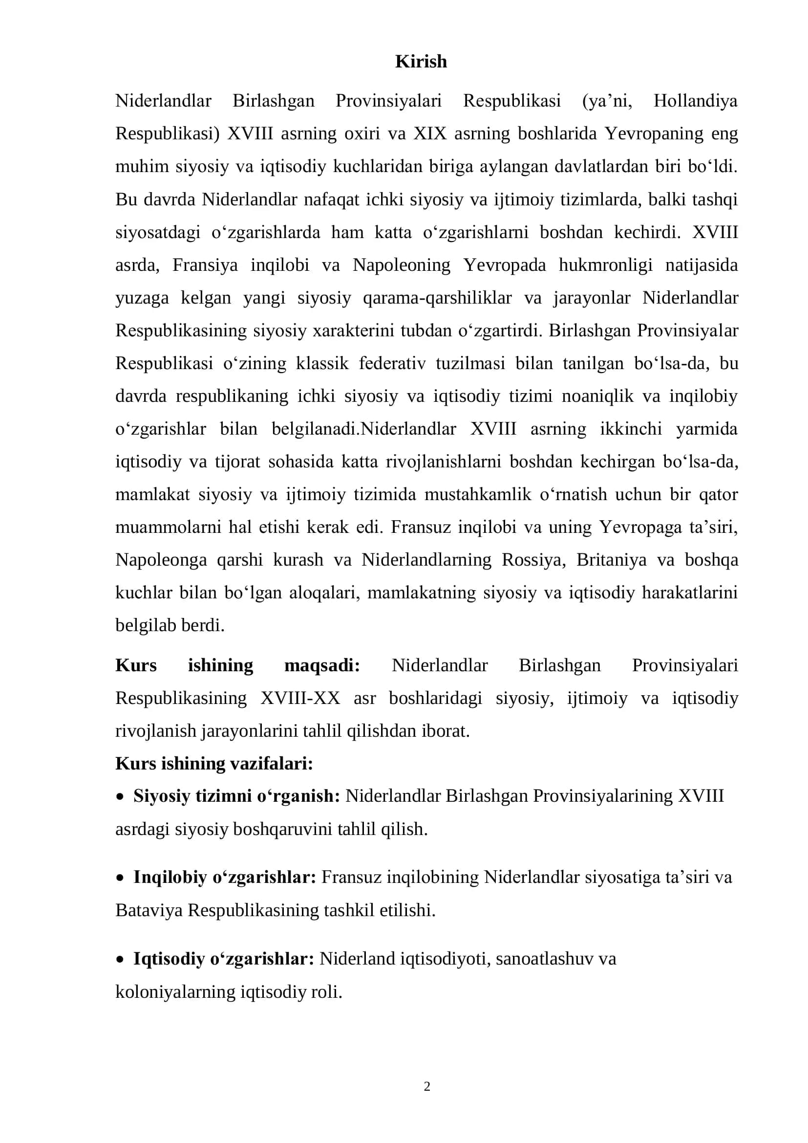 Niderlandlar Birlashgan Provinsiyalari Respublikasi Siyosiy va Iqtisodiy Jarayonlari 2