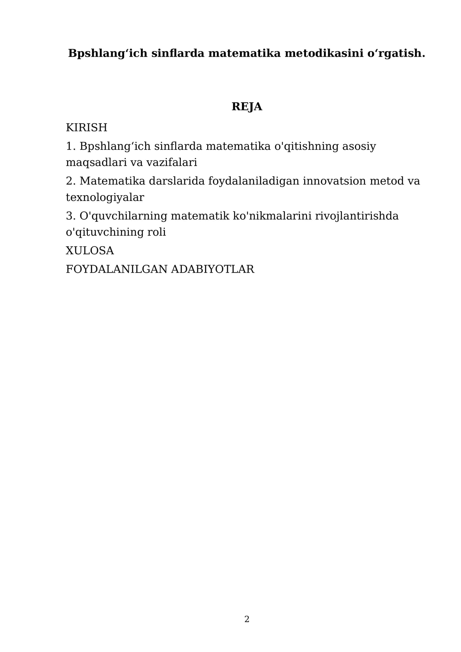 Matematika metodikasi 2