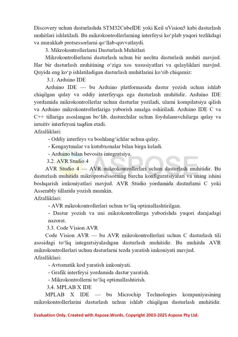 Mikro­­kontrollerlarni dasturlashga va ishlatishga mo‘ljallangan interfeyslar 2