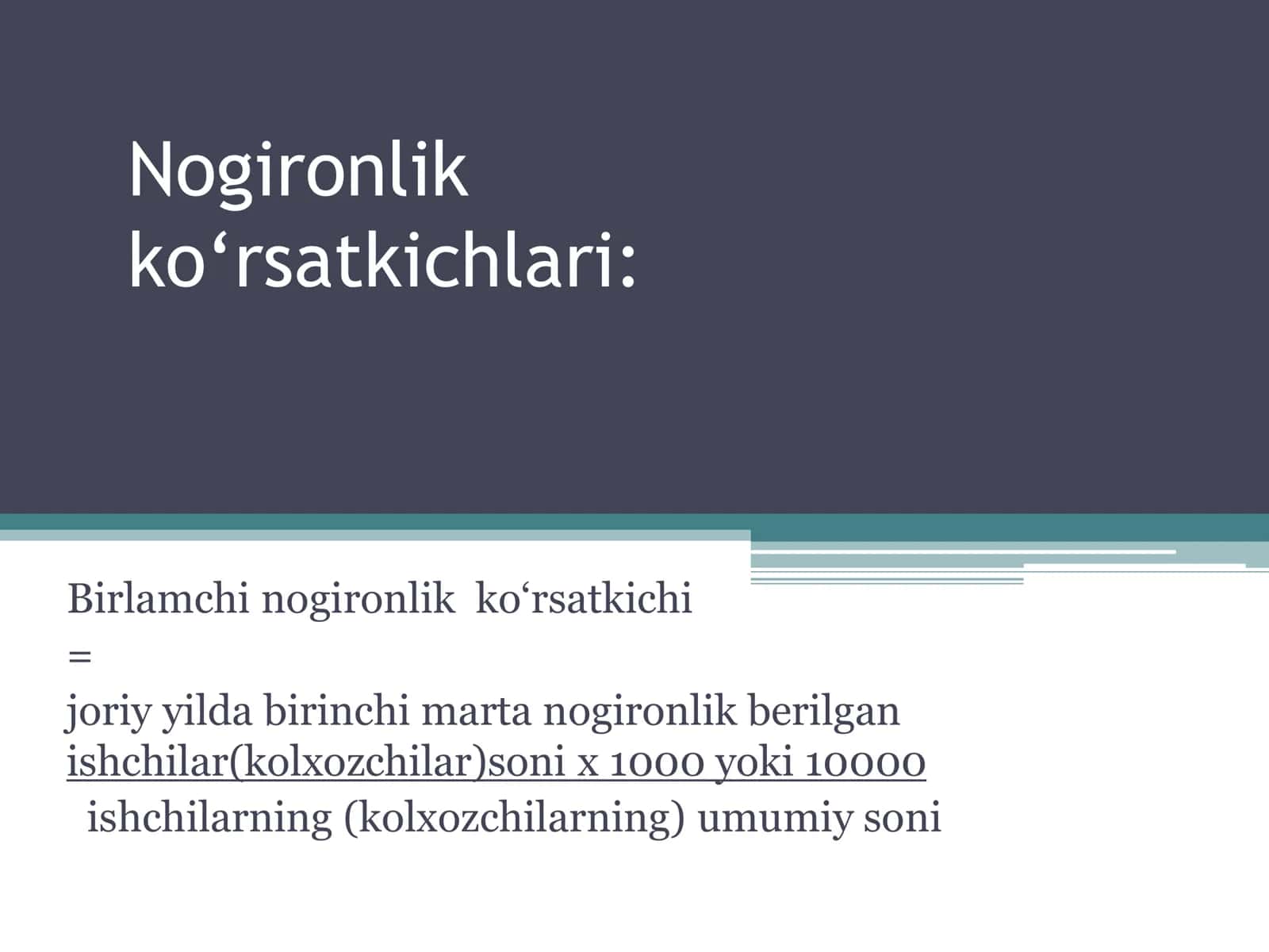 Nogironlik ko‘rsatkichlari va ularni tahlil qilish 2