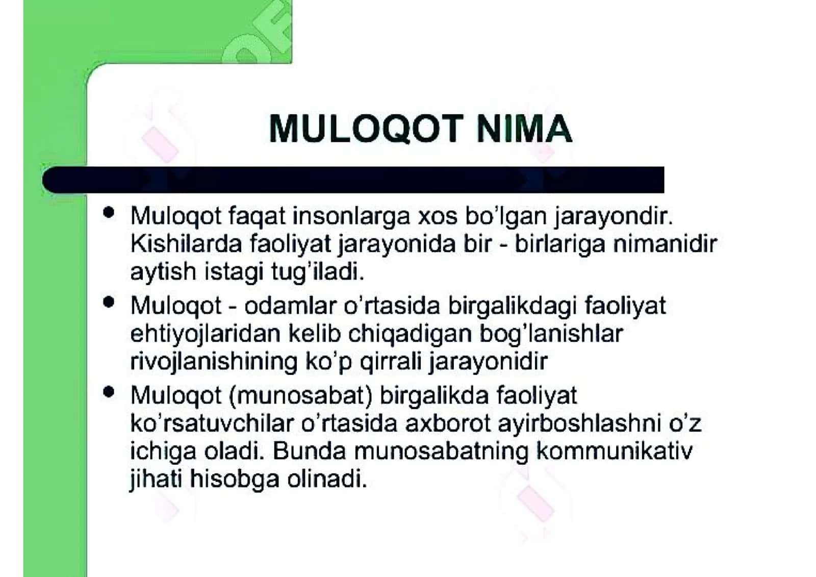 Shaxslararo munosabatlar va ularda muloqotning õrni 2
