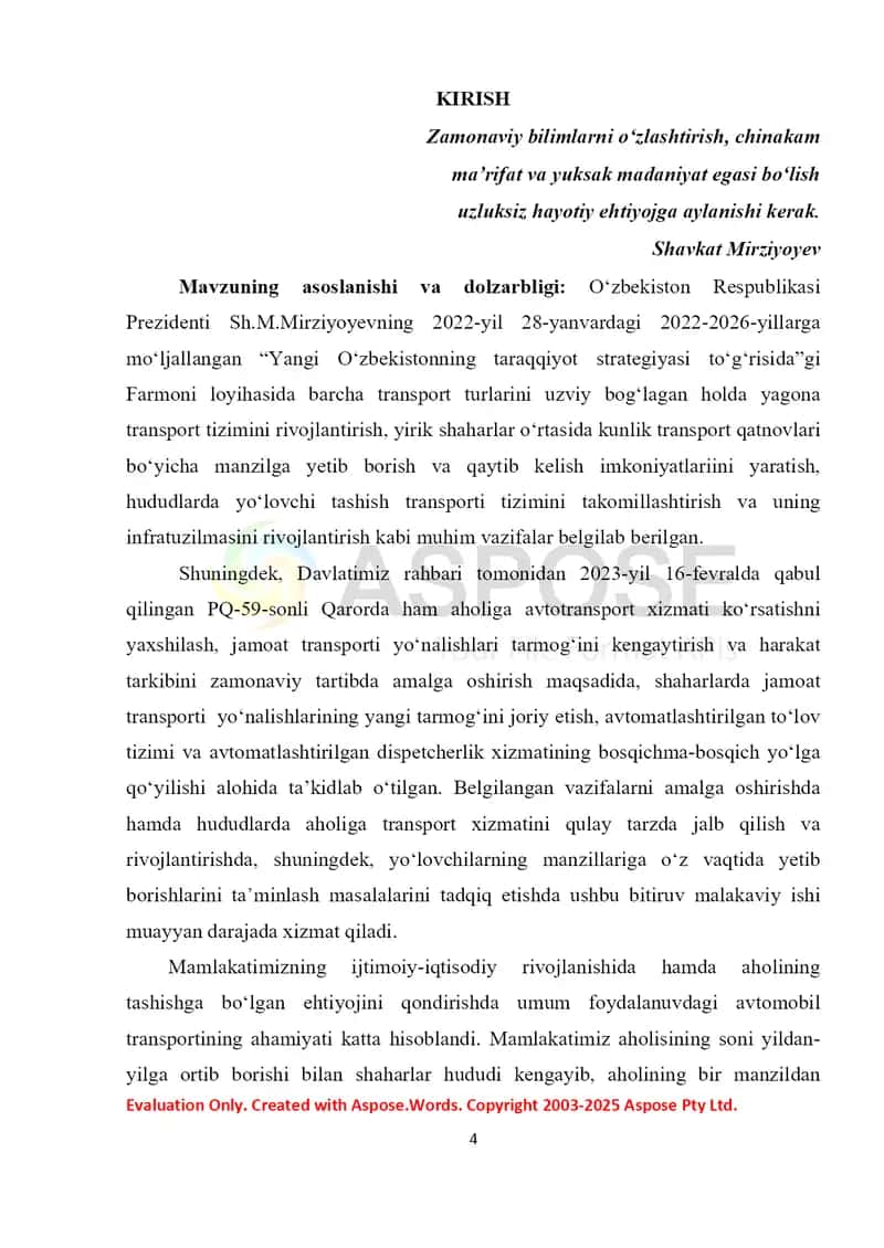 Shahar yo‘lovchi jamoat transporti faolyatining samaradorligini avtobus bekatlari o‘tkazish qobilyatini boshqarish asosida oshirish (Termiz shahar 7-avtobus yo‘nalishi bo‘yicha) 2