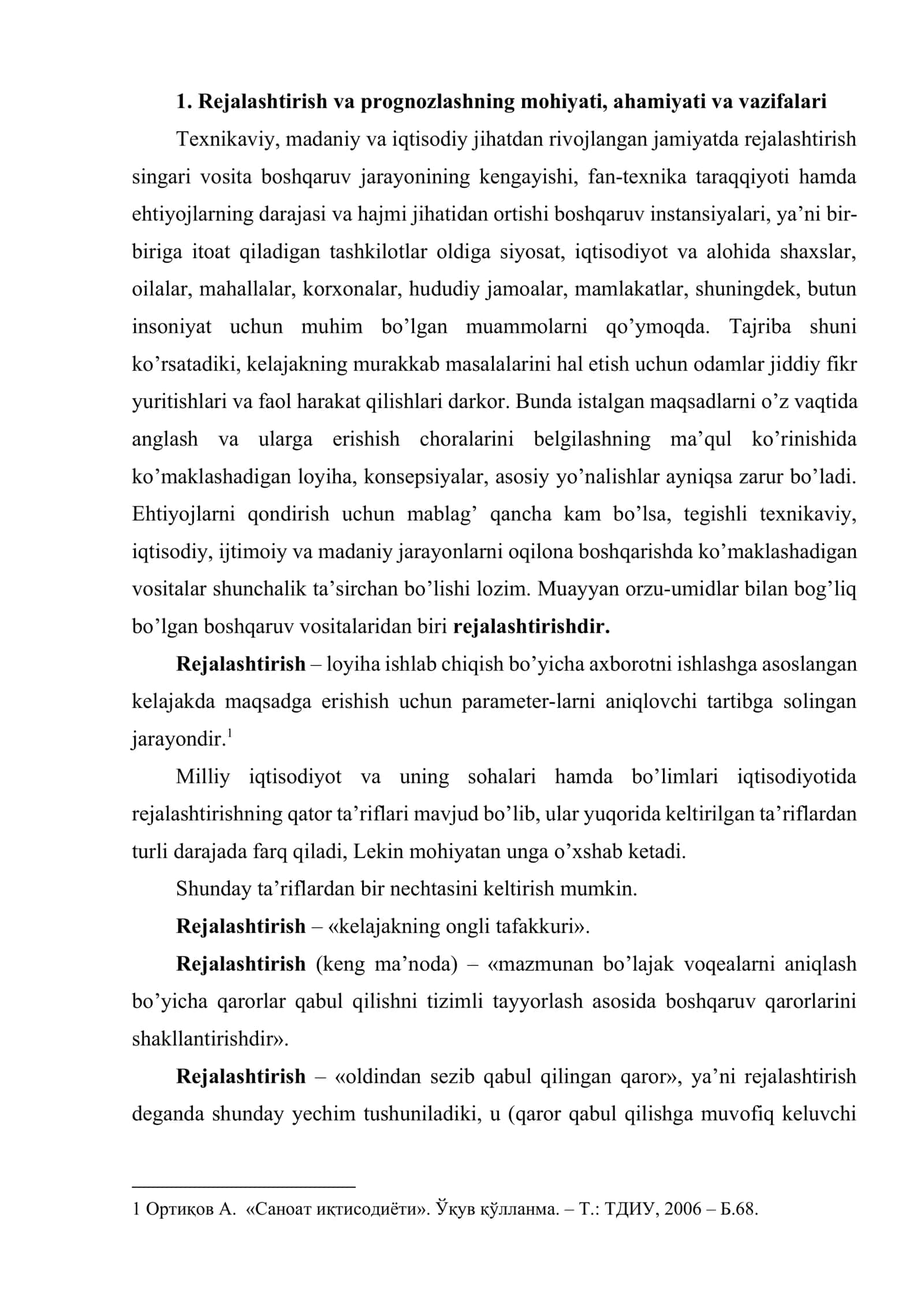 Rejalashtirish va prognozlash 2