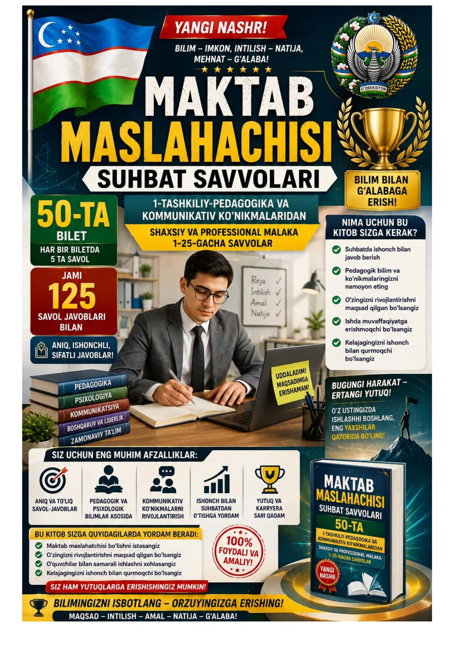 Maktab maslahatchisi 50 ta savol javobi bilan tayyor 2