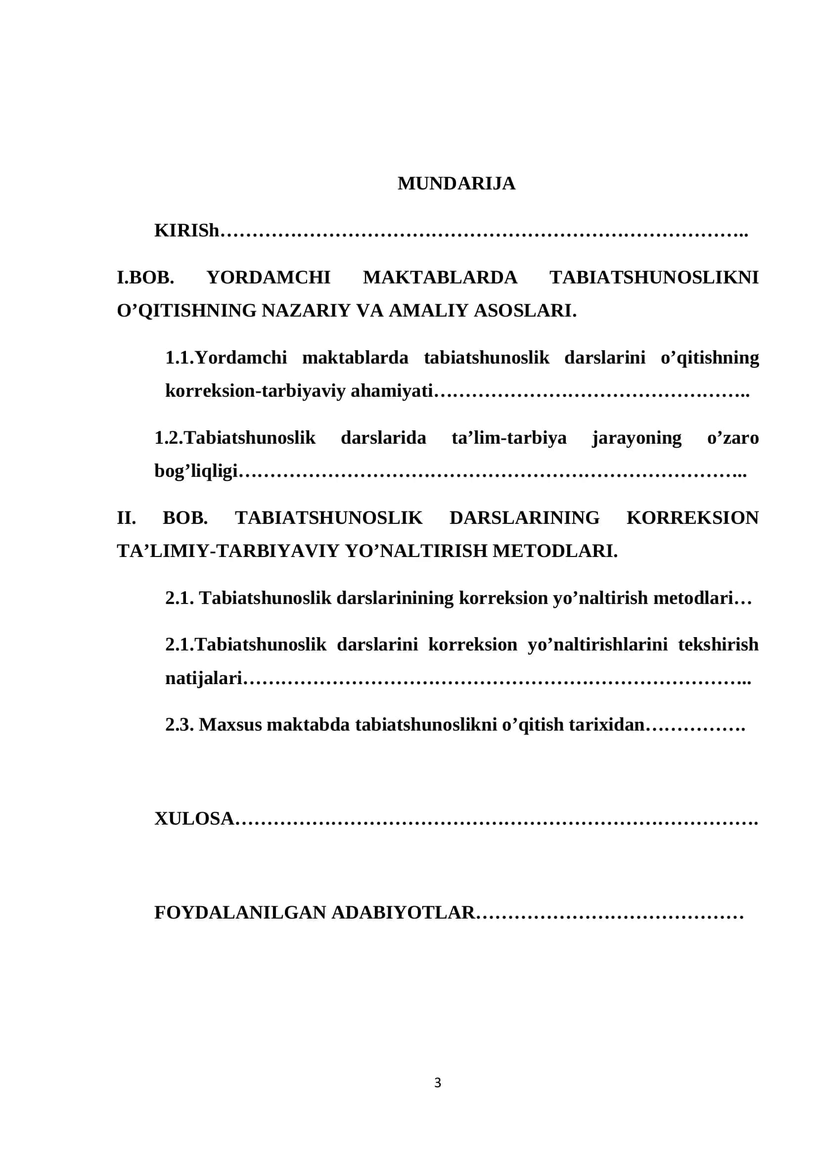 YORDAMCHI MAKTABLARDA TABIATSHUNOSLIKNI O’QITISHNING TA’LIMIY – TARBIYAVIY VA KORREKSION AHAMIYATI 2