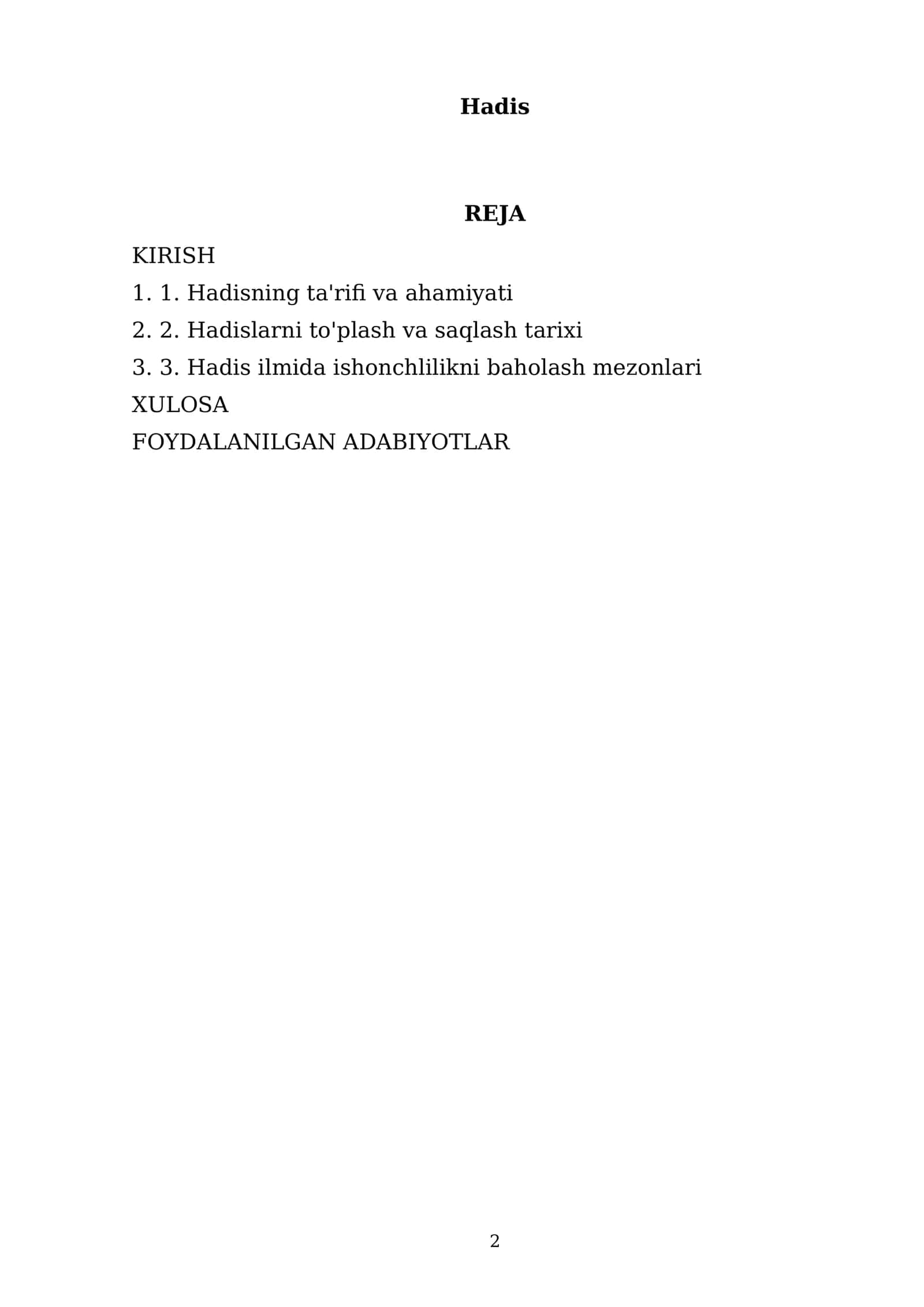 Hadis 2