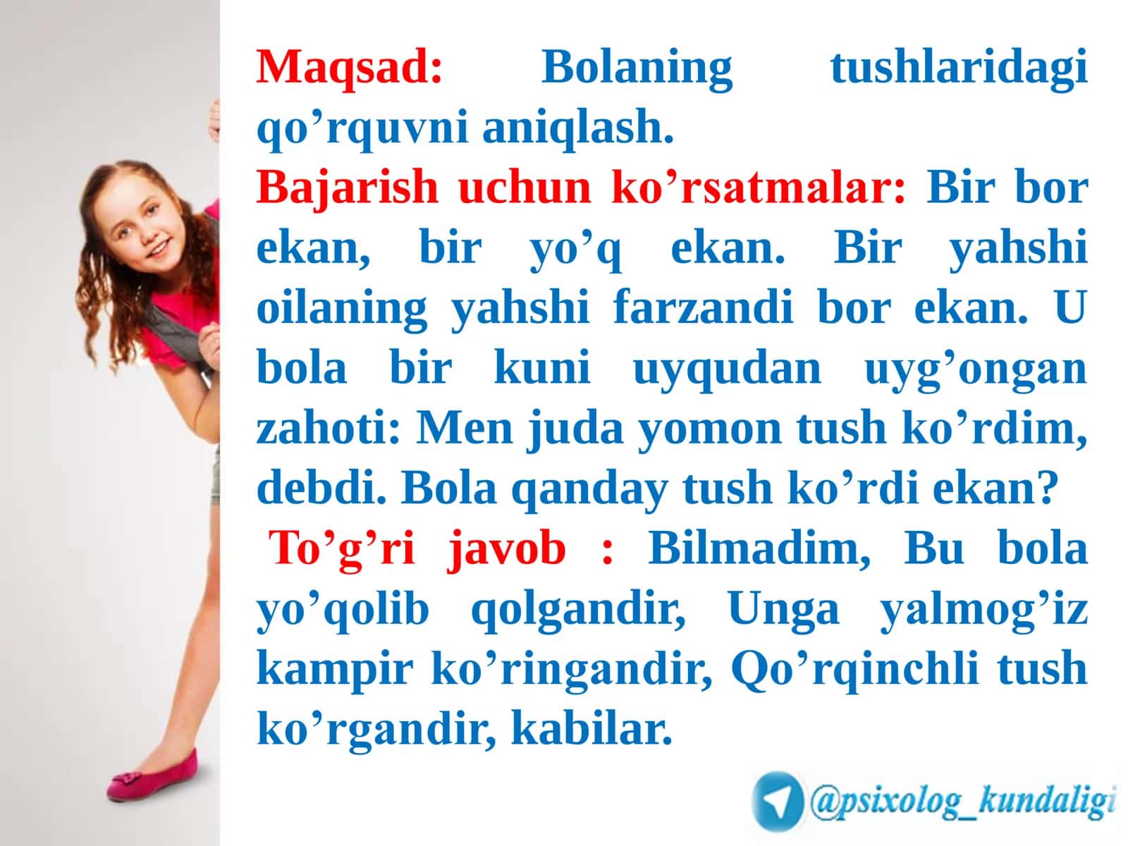 Yomon tush psixologik testi 2