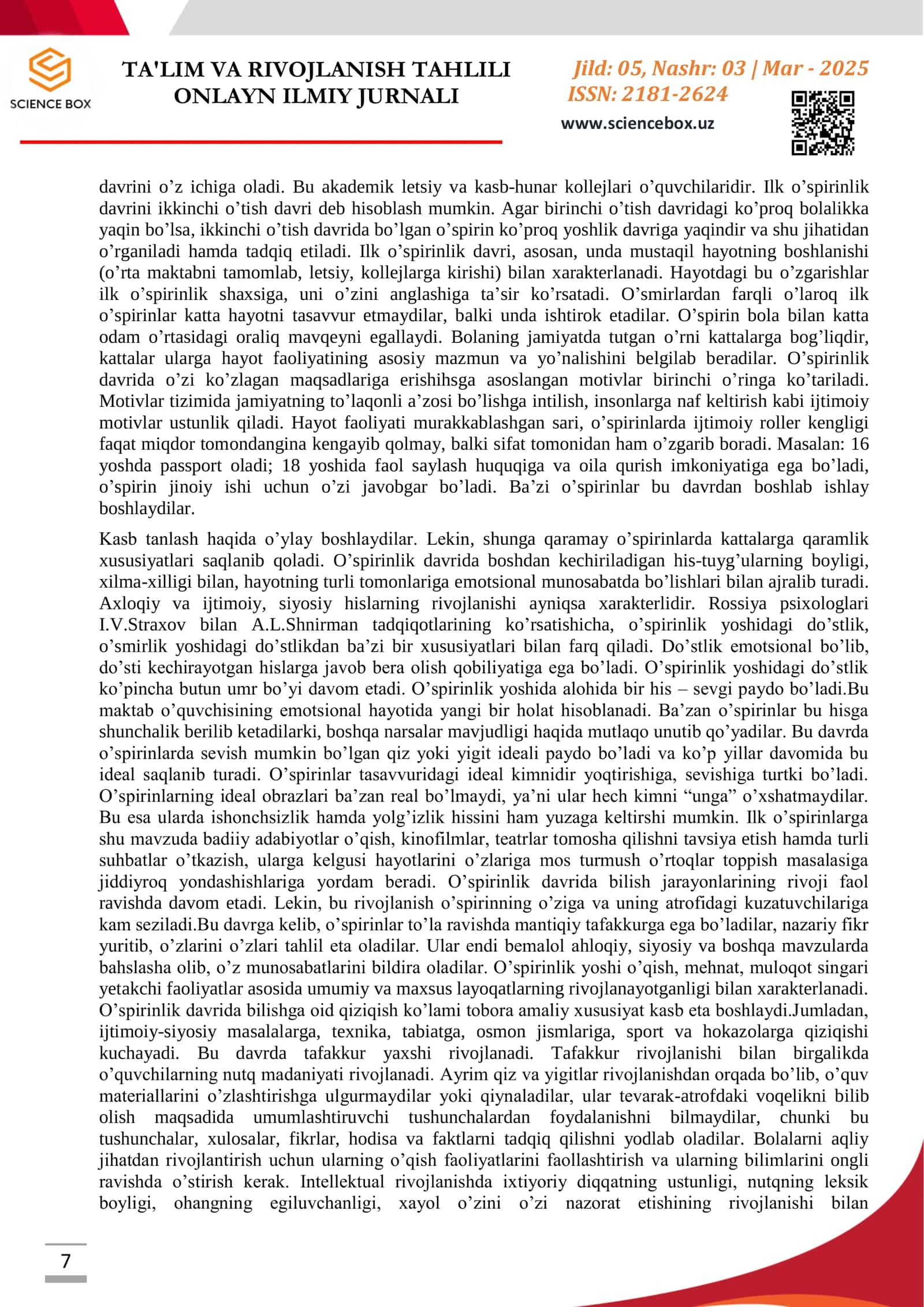 ILK O’SPIRINLIK DAVRI PSIXOLOGIYASI 2