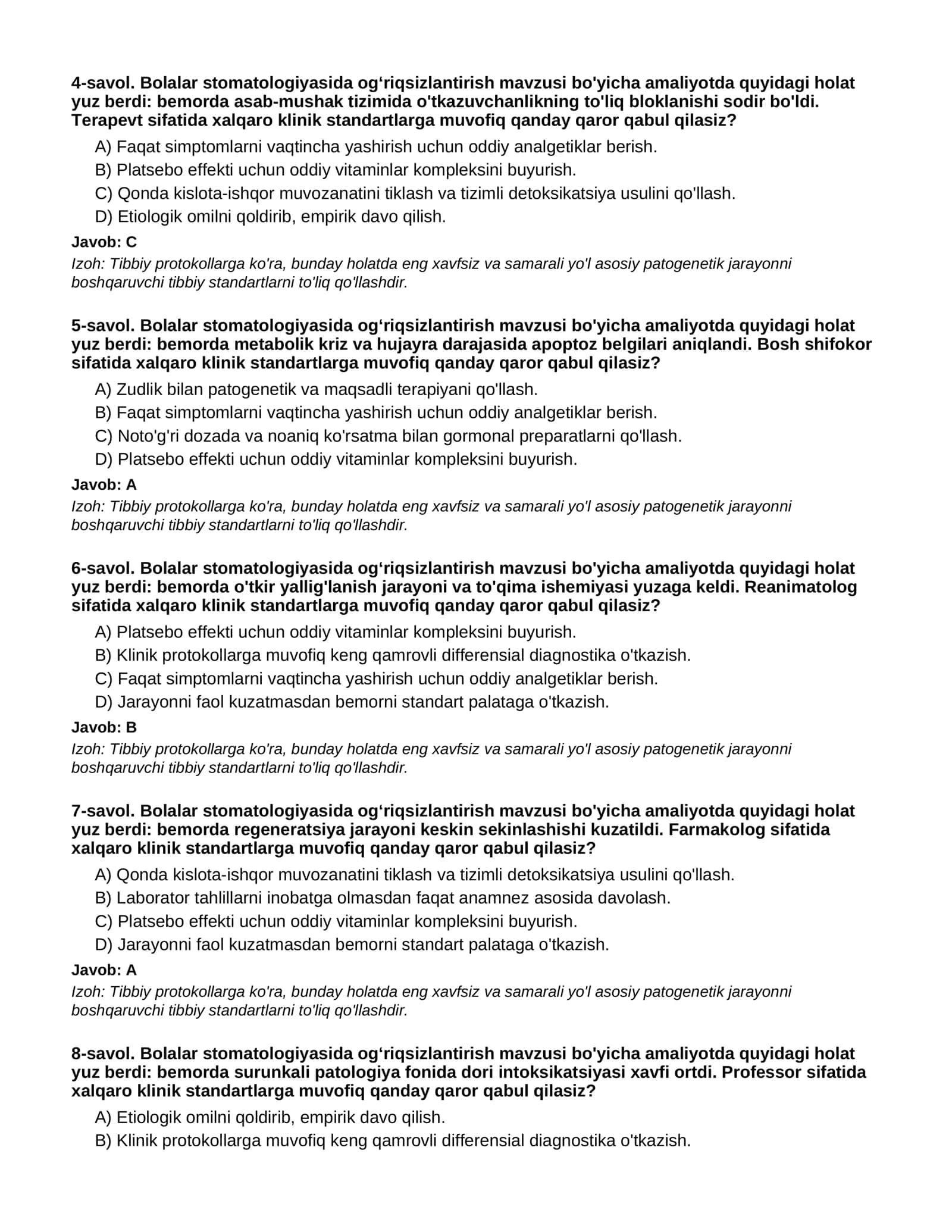 BOLALAR STOMATOLOGIYASIDA OG‘RIQSIZLANTIRISH - 1-QISM 2