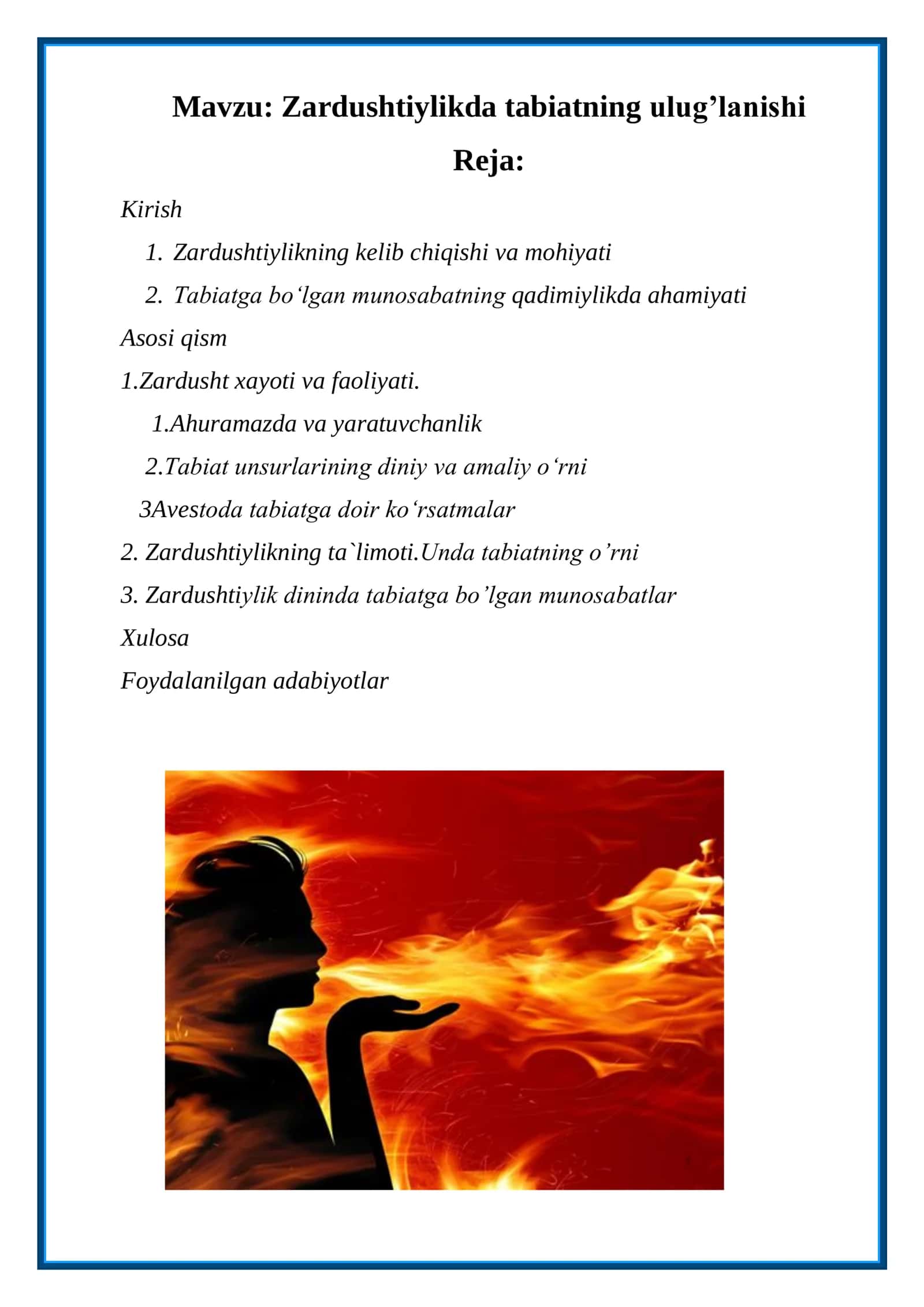 Zardushtiylikda tabiatning ulug’lanishi 2
