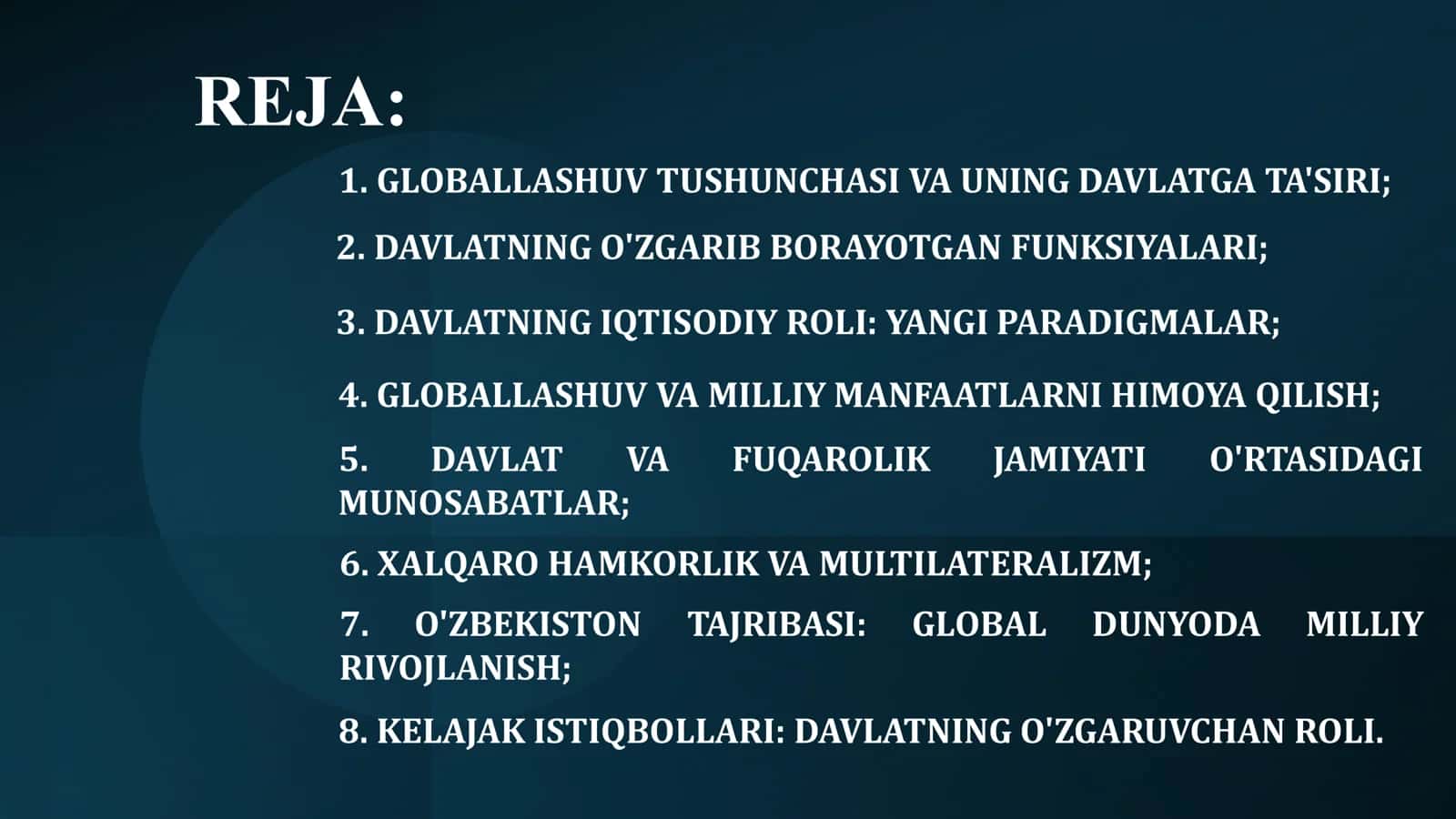 GLOBALLASHUV SHAROITIDA DAVLATNING ROLI 2
