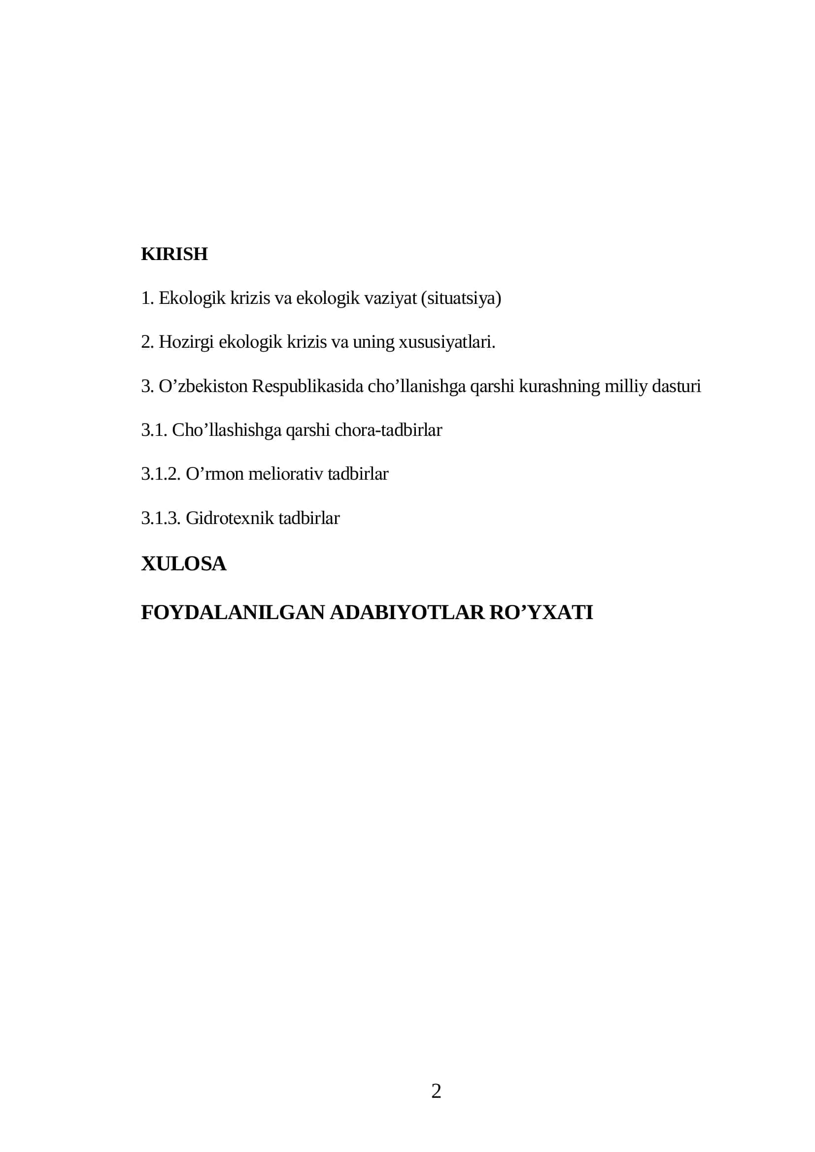 Hozirgi ekologik krizis (tanqislik) va uning xususiyatlari 2