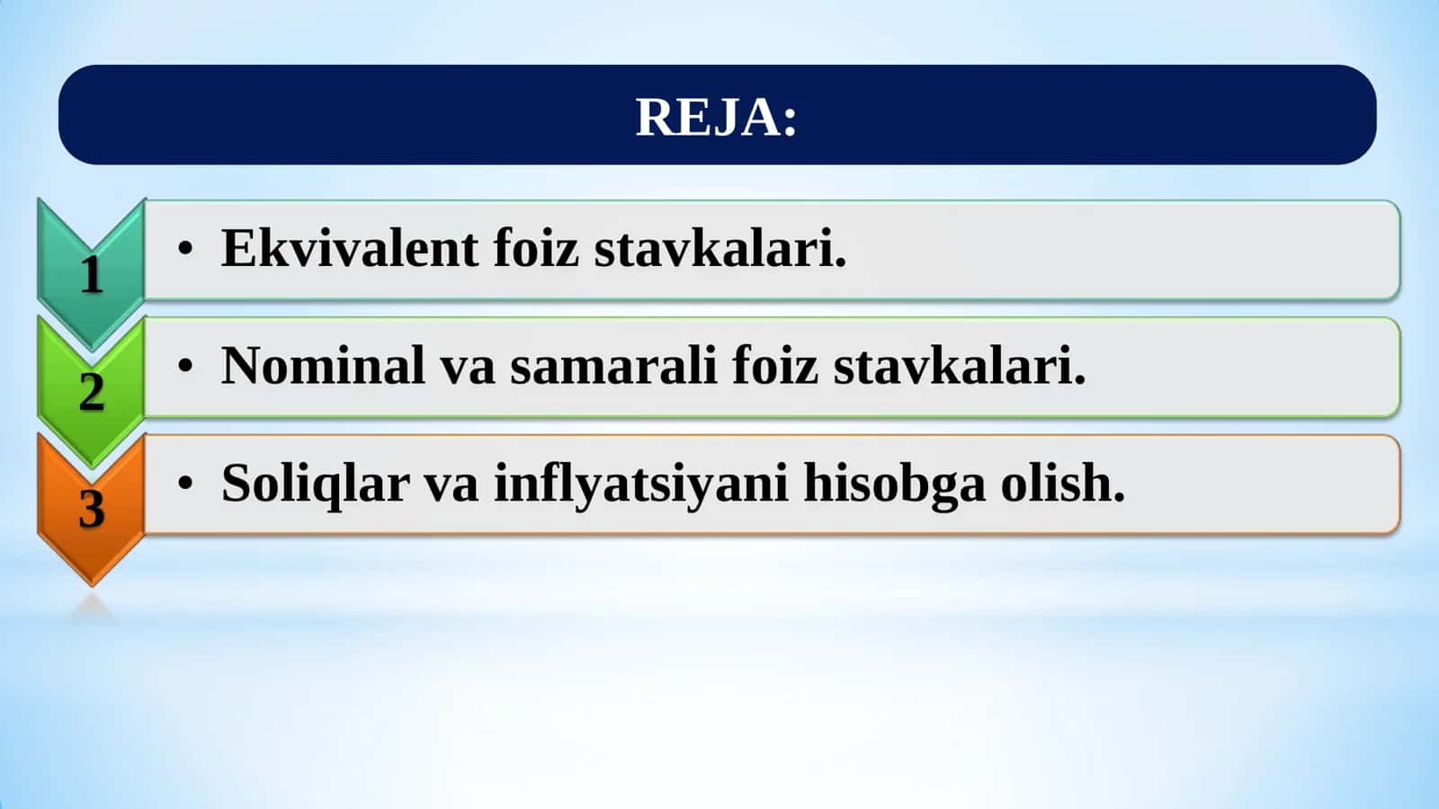 MOLIYA MATEMATIKASI: FOIZ STAVKALARINING EKVIVALENTLIGI. MOLIYAVIY OPERATSIYANING DAROMADLILIGI 2