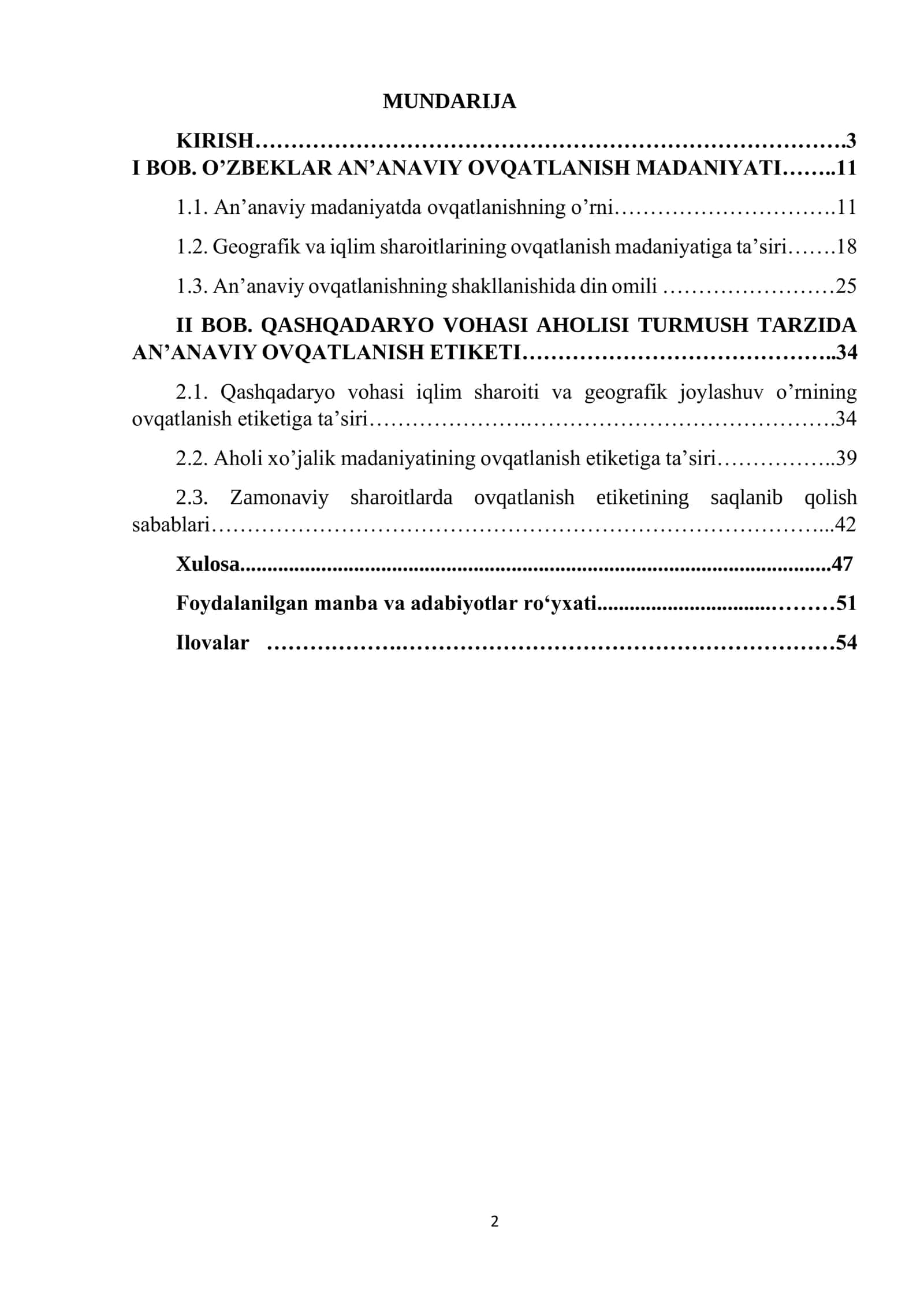 OVQATLANISH ODOBLARI VA U BILAN BOG’LIQ ETIKETLAR (ANTROPOLOGIK TAHLIL) QASHQADARYO MISOLIDA 2