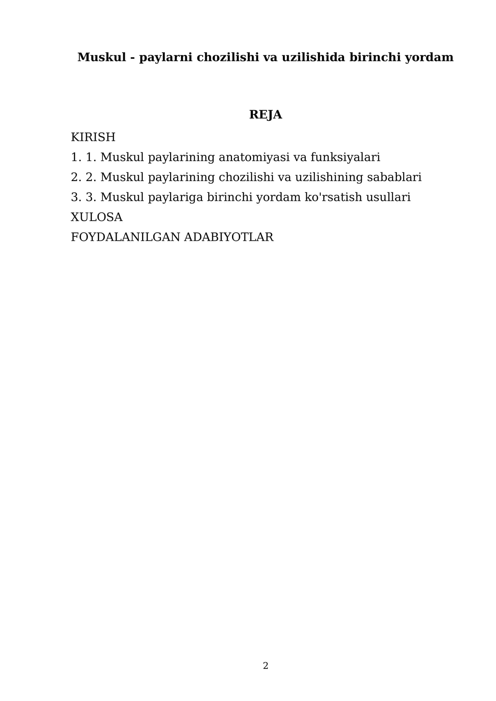 Muskul - paylarni chozilishi va uzilishida birinchi yordam 2