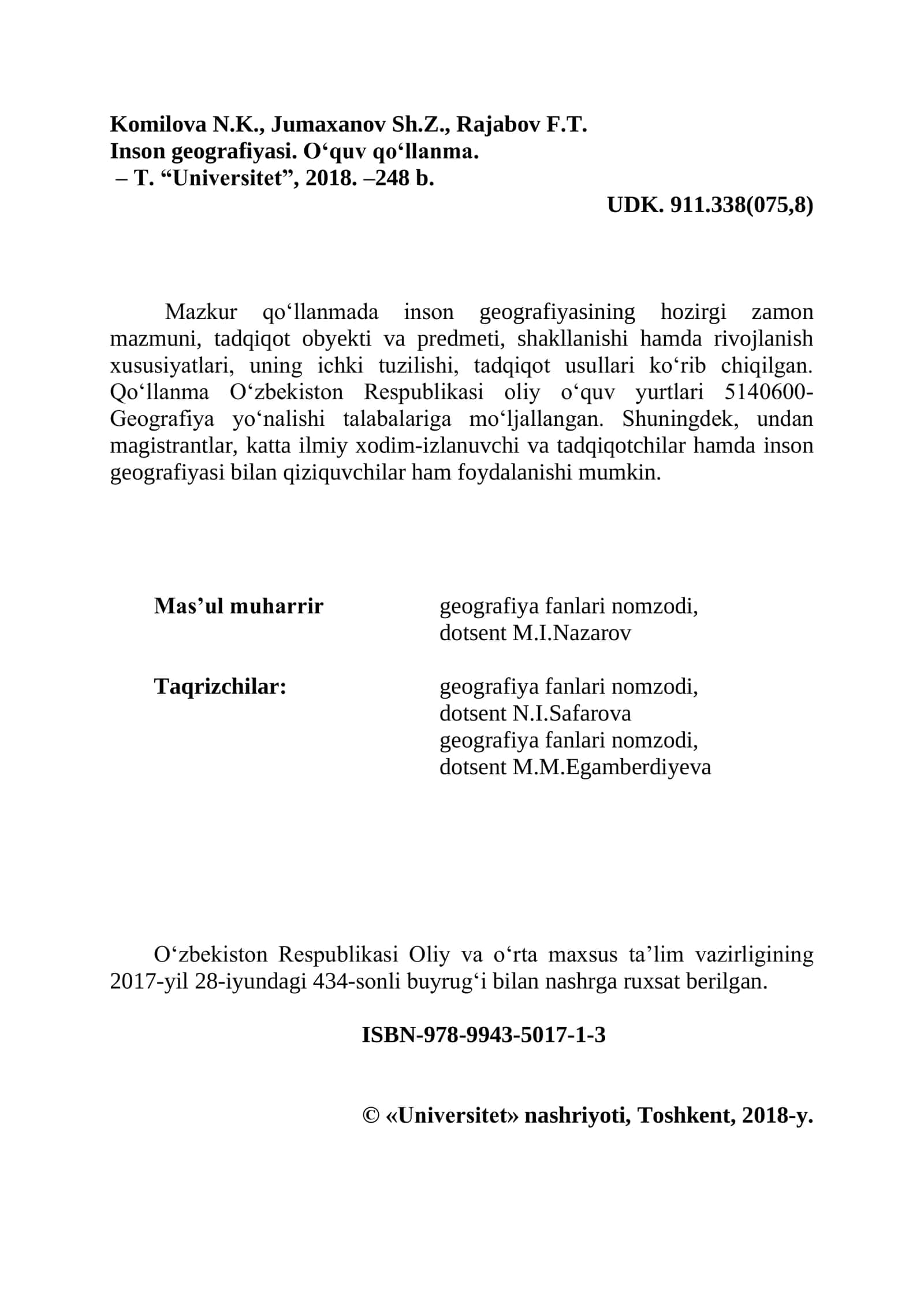 Inson Geografiyasi 2