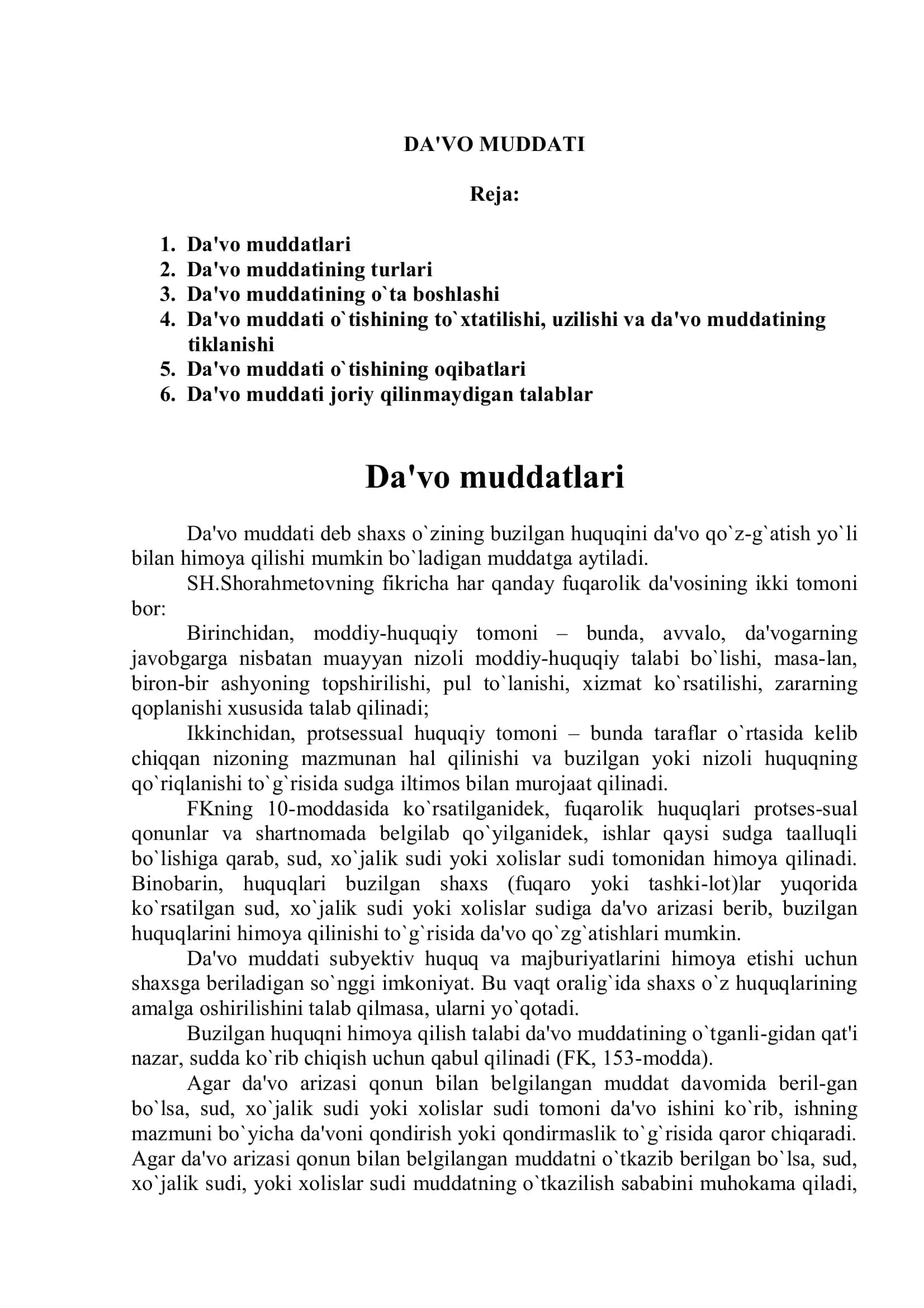 Da’vo muddati 2