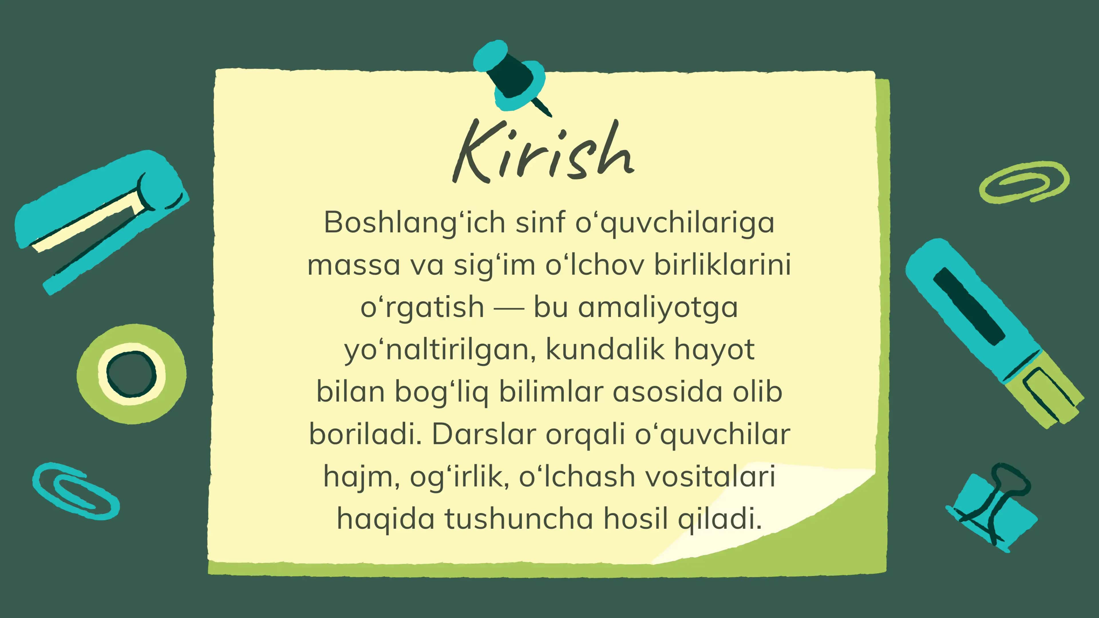 Boshlang‘ich sinflarda massa va sig‘im o‘lchov birliklarini o‘rgatish metodikasi 2