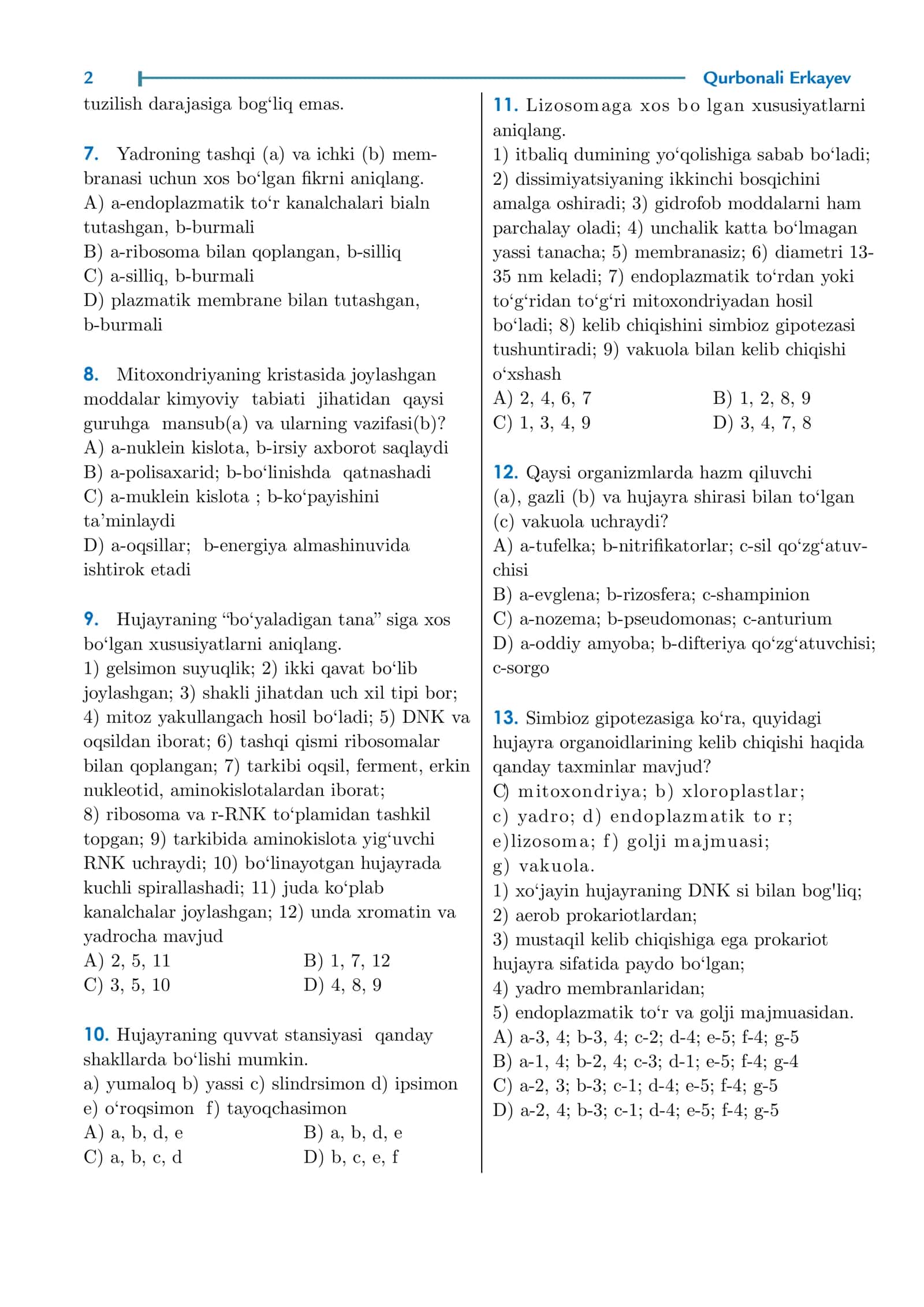 22– Nazorat testi 2