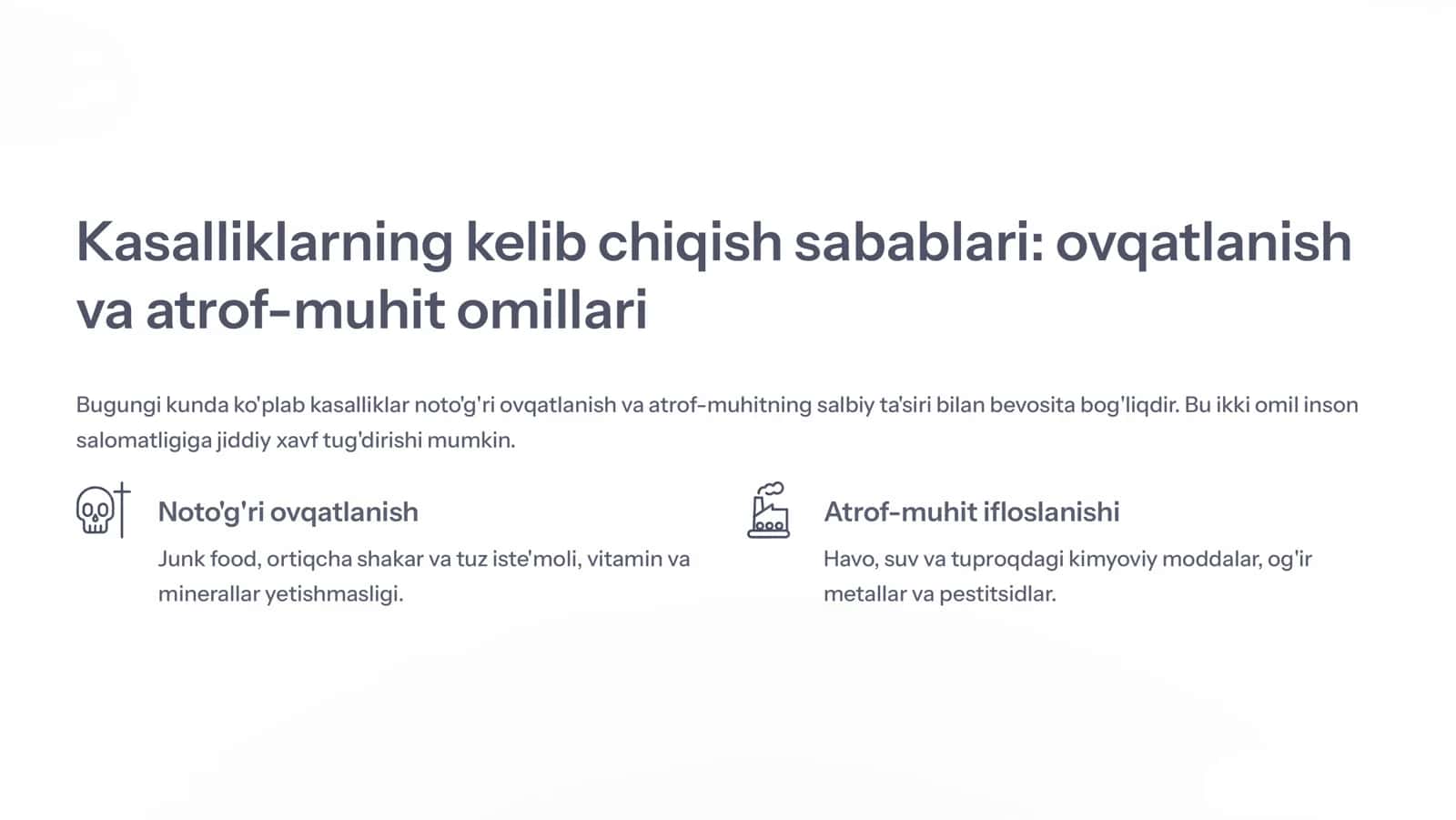 Ovqatlanish va tashqi muhit ta'siri 2