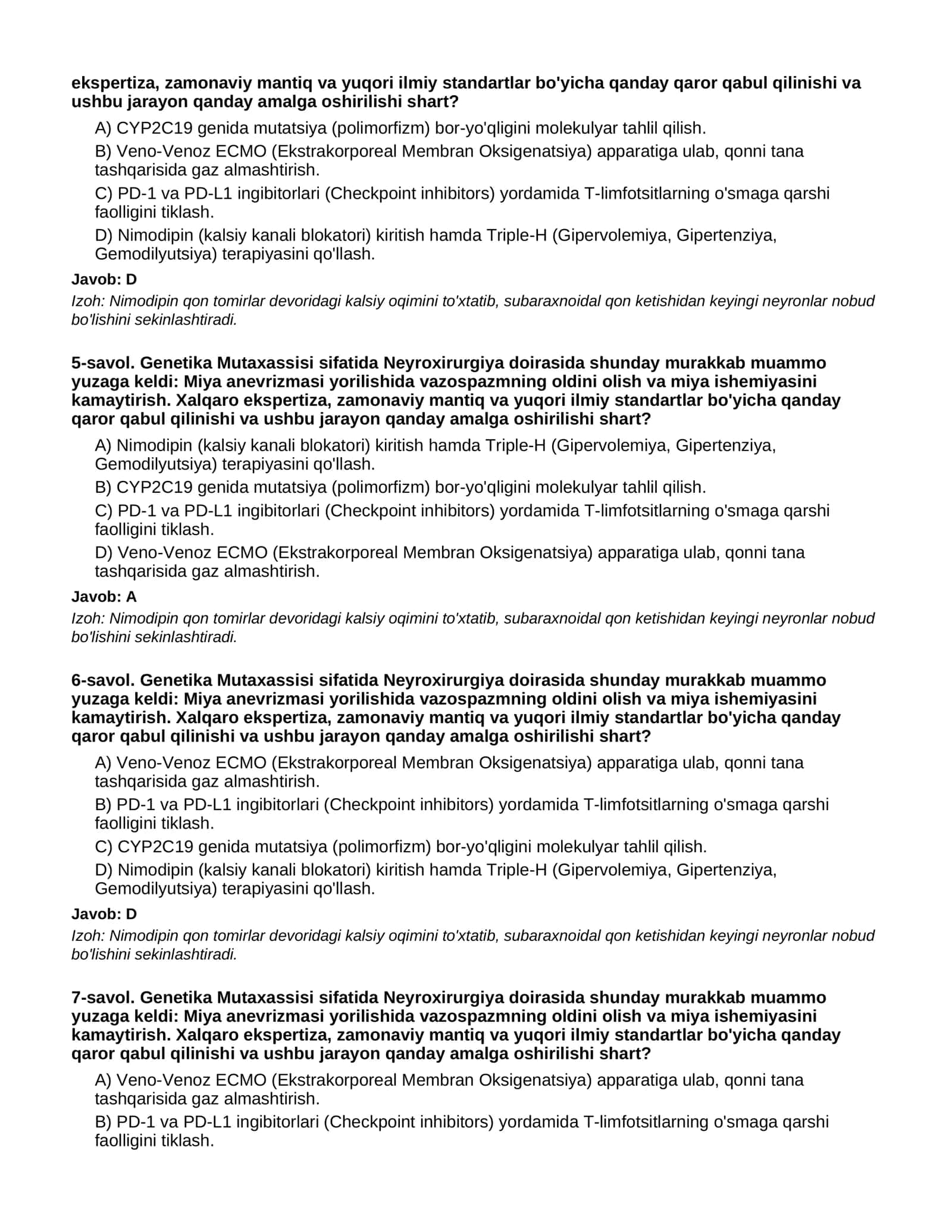 TIBBIYOT VA FARMAKOLOGIYA - 3-QISM (O'TA QIYIN) 2