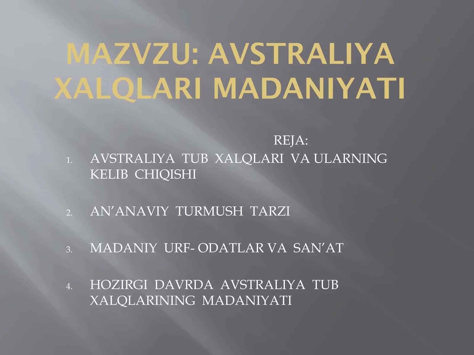 Avstraliya xalqlarining madaniyati 2