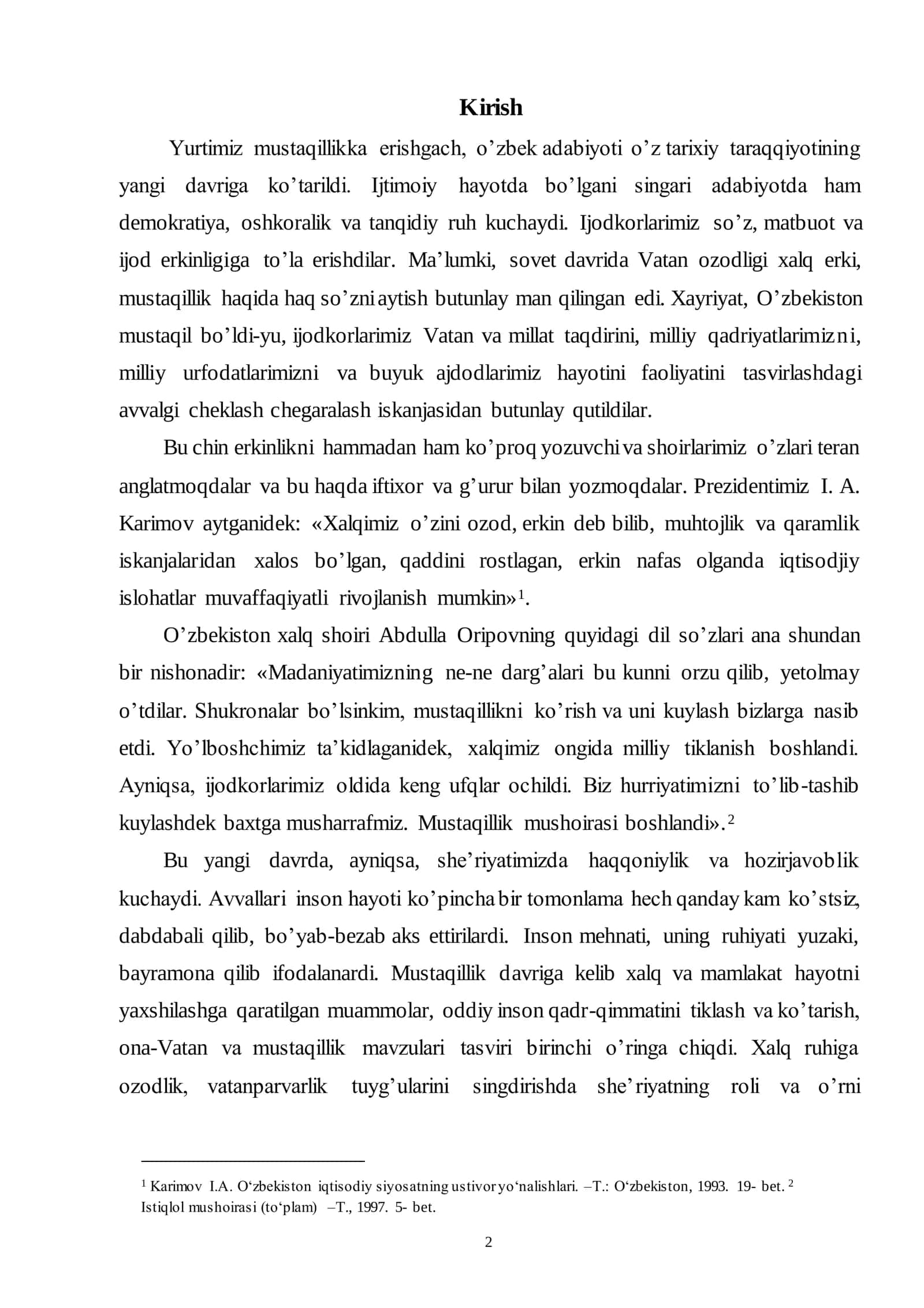 Hozirgi o’zbek she’riyatida ruhiy kechinma va badiiy  ifoda 2