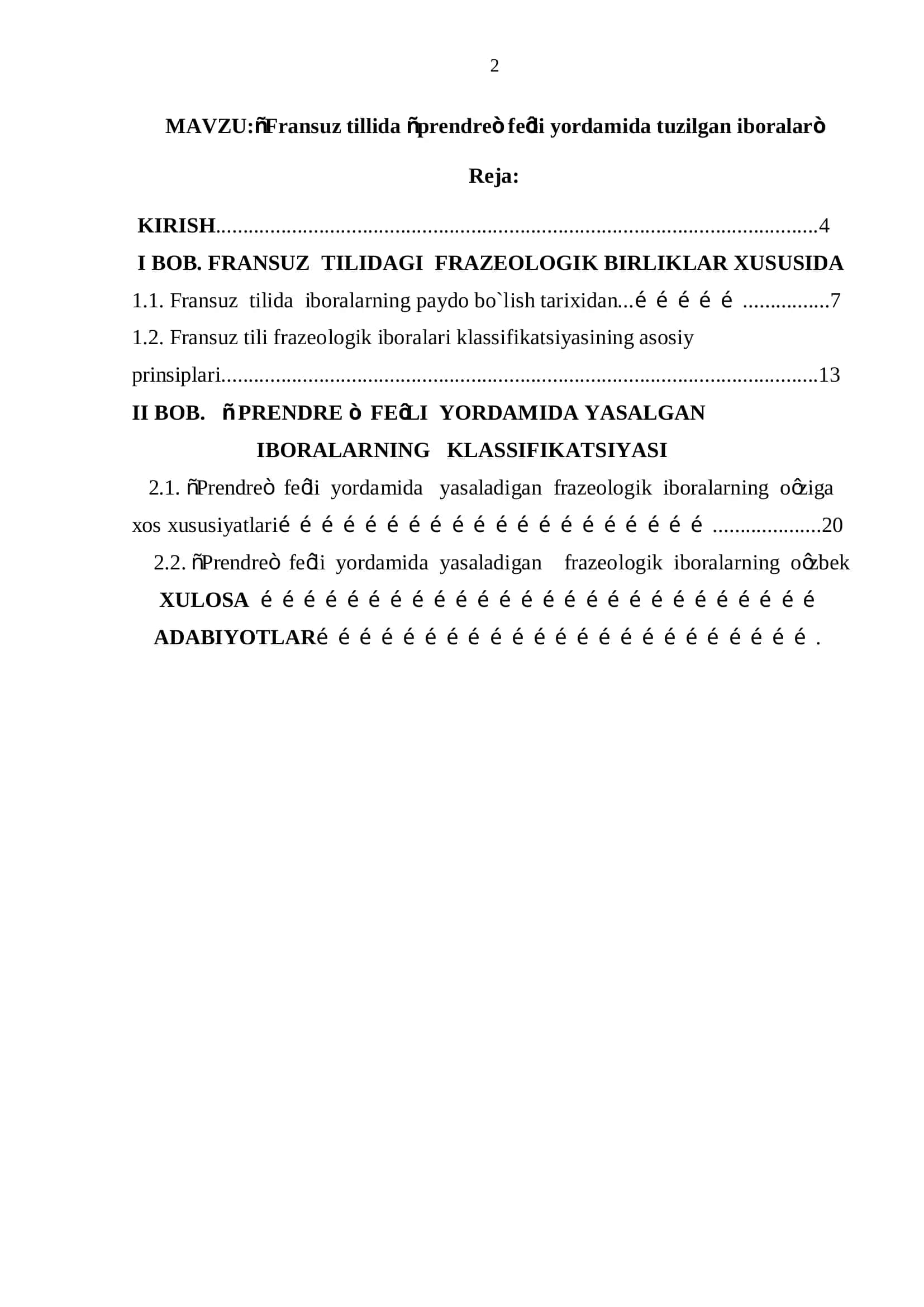 “Fransuz tillida “prendre” fe’li yordamida tuzilgan iboralar” 2