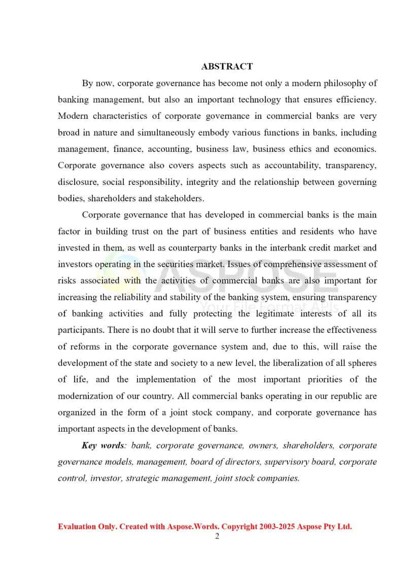 TIJORAT BANKLARIDA KORPORATIV BOSHQARUVNING ZAMONAVIY TENDENSIYALARI (O‘zmilliybank AJ misolida) 2