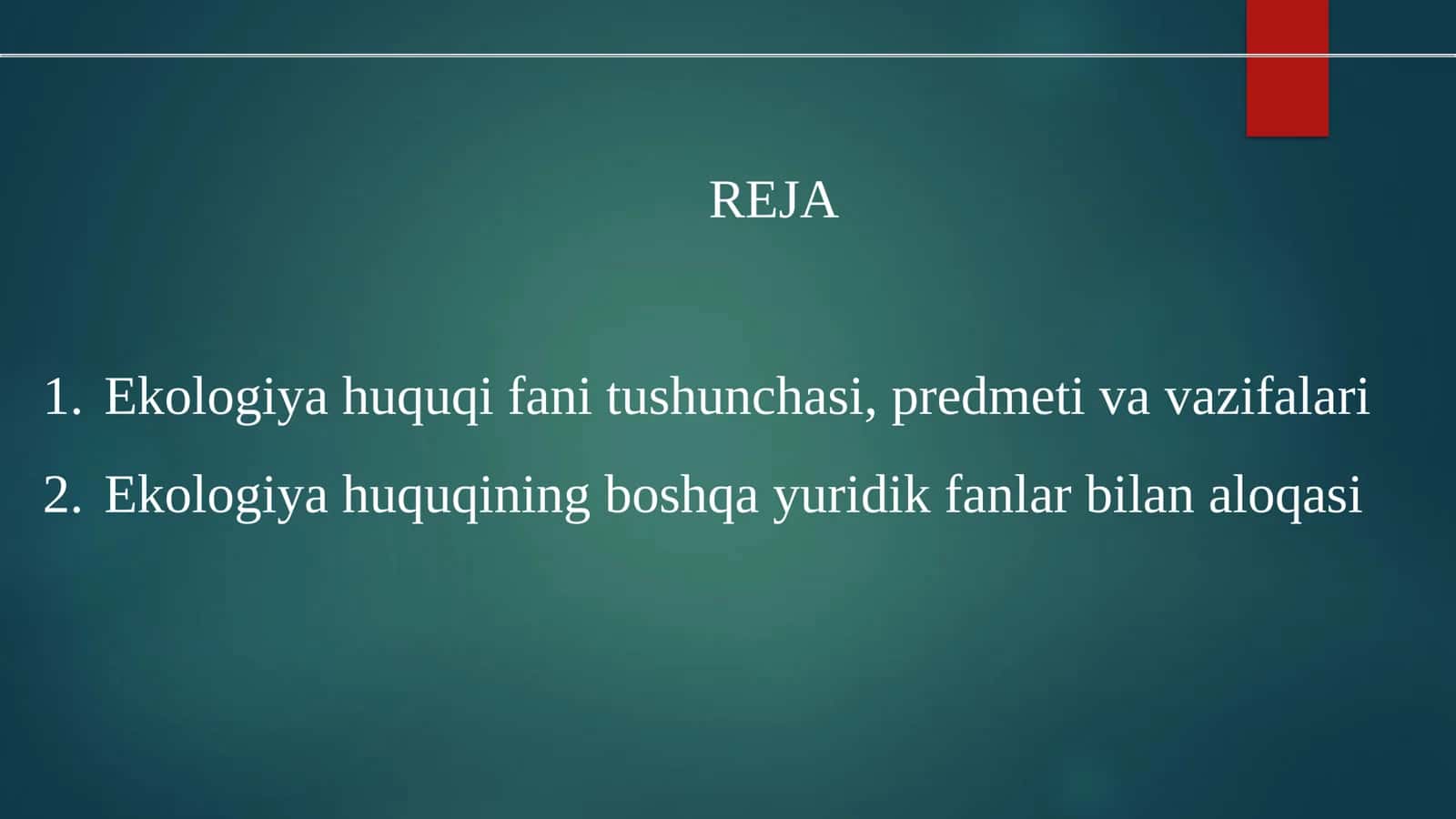 EKOLOGIYA HUQUQI FANI TUSHUNCHASI PROEDMETI VA VAZIFALARI BOSHQA YURIDIK FANLAR BILAN ALOQASI 2
