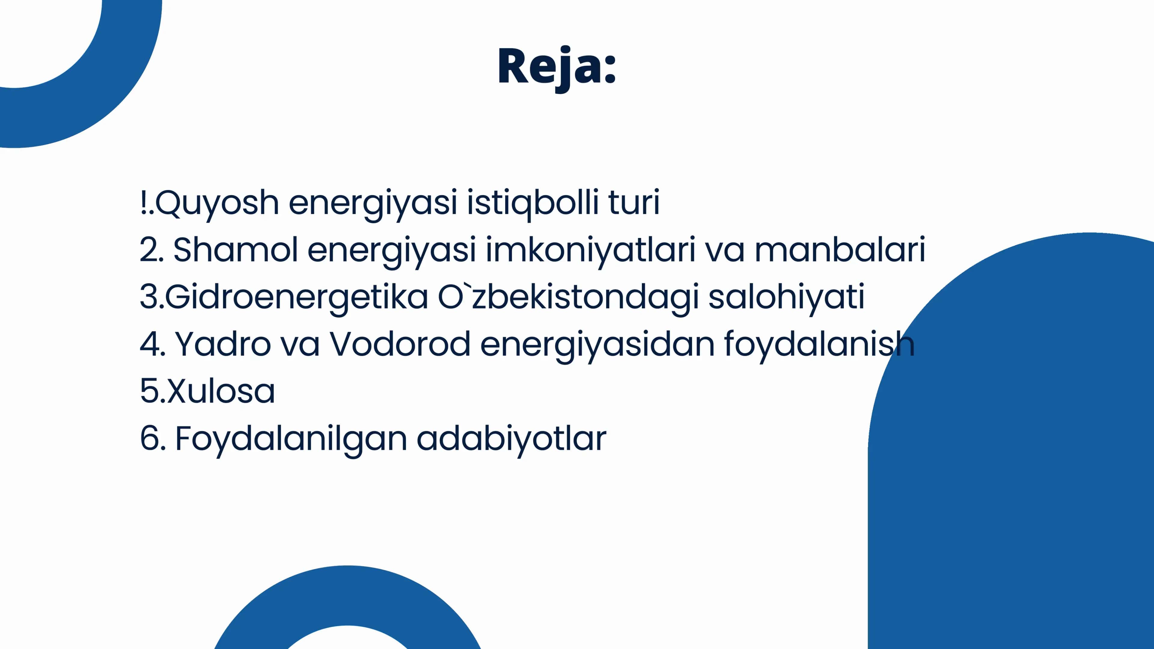 Kelajak energiyasini rivojlanish istiqbollari 2