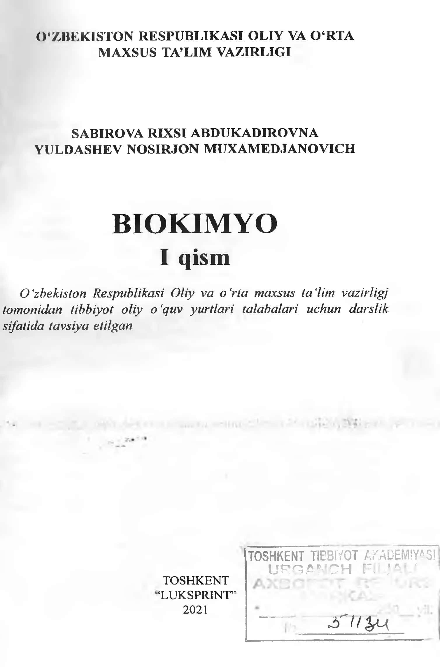 biokimyo kitob 1tom 2