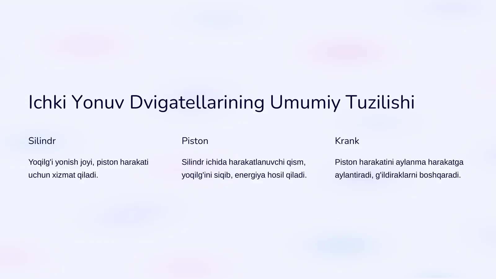 Avtomobilning Ichki Yonuv Dvigatellari 2