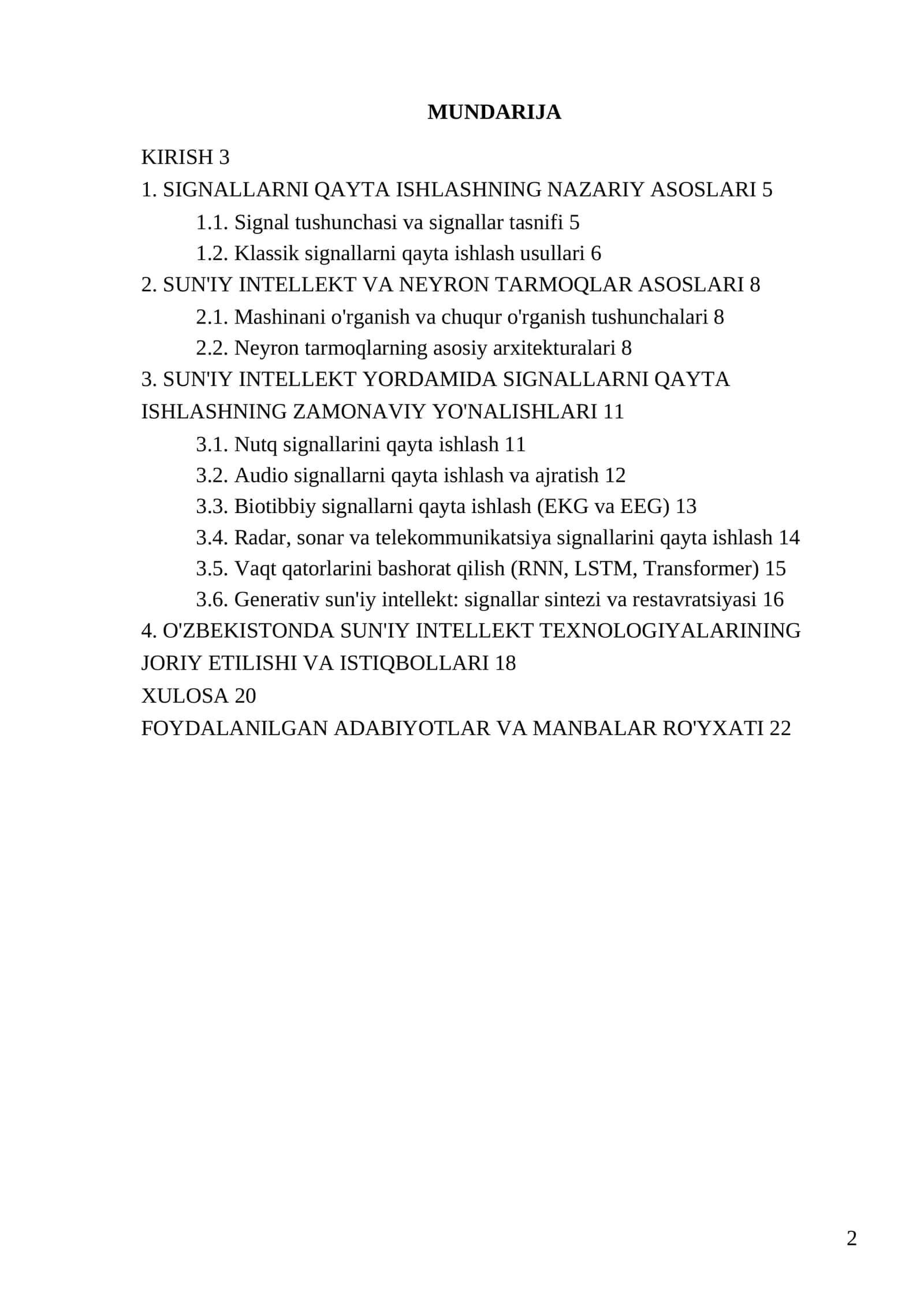 SUN'IY INTELLEKT YORDAMIDA SIGNALLARNI QAYTA ISHLASHNING ZAMONAVIY YO'NALISHLARI 2